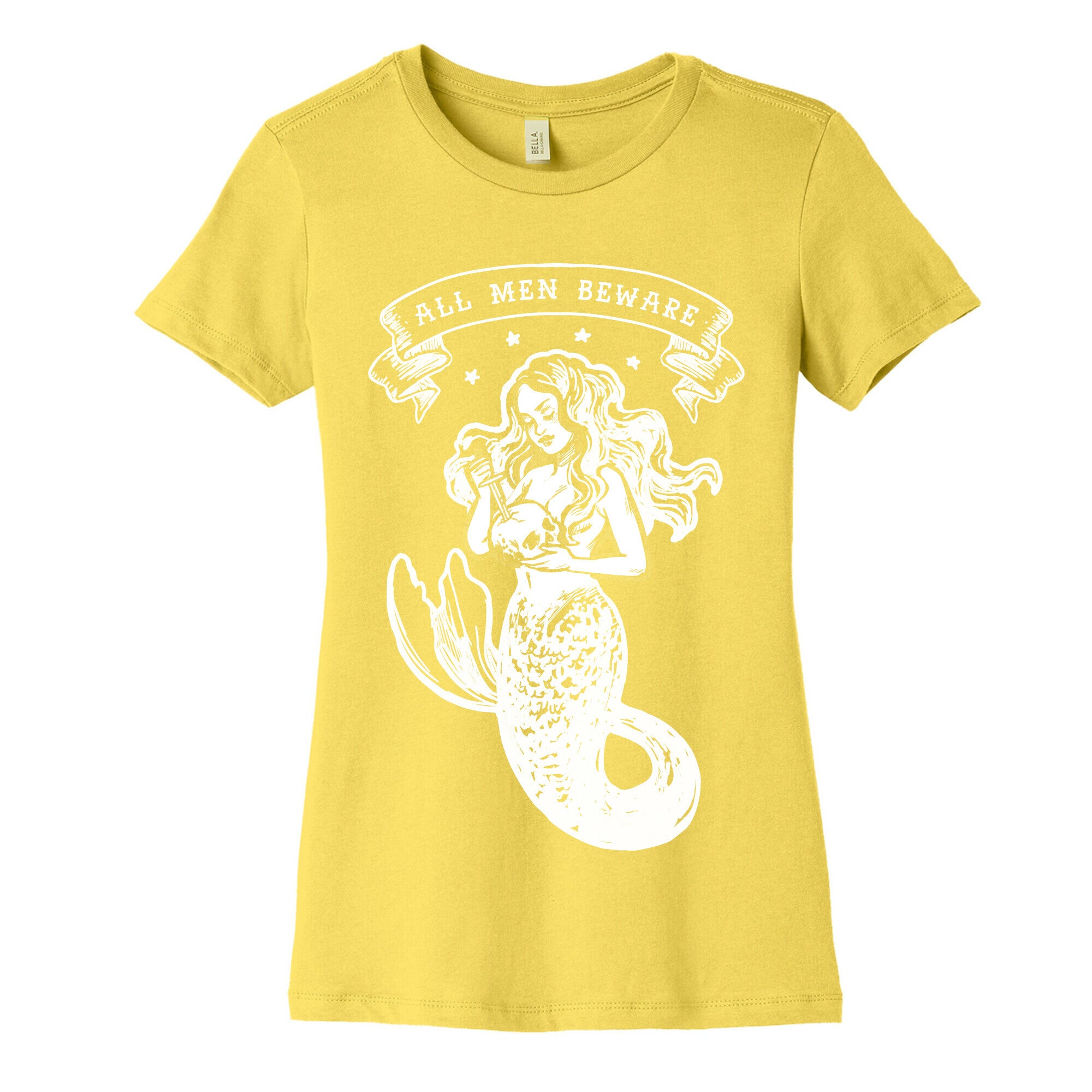 All Men Beware Vintage Mermaid Women's Cotton Tee