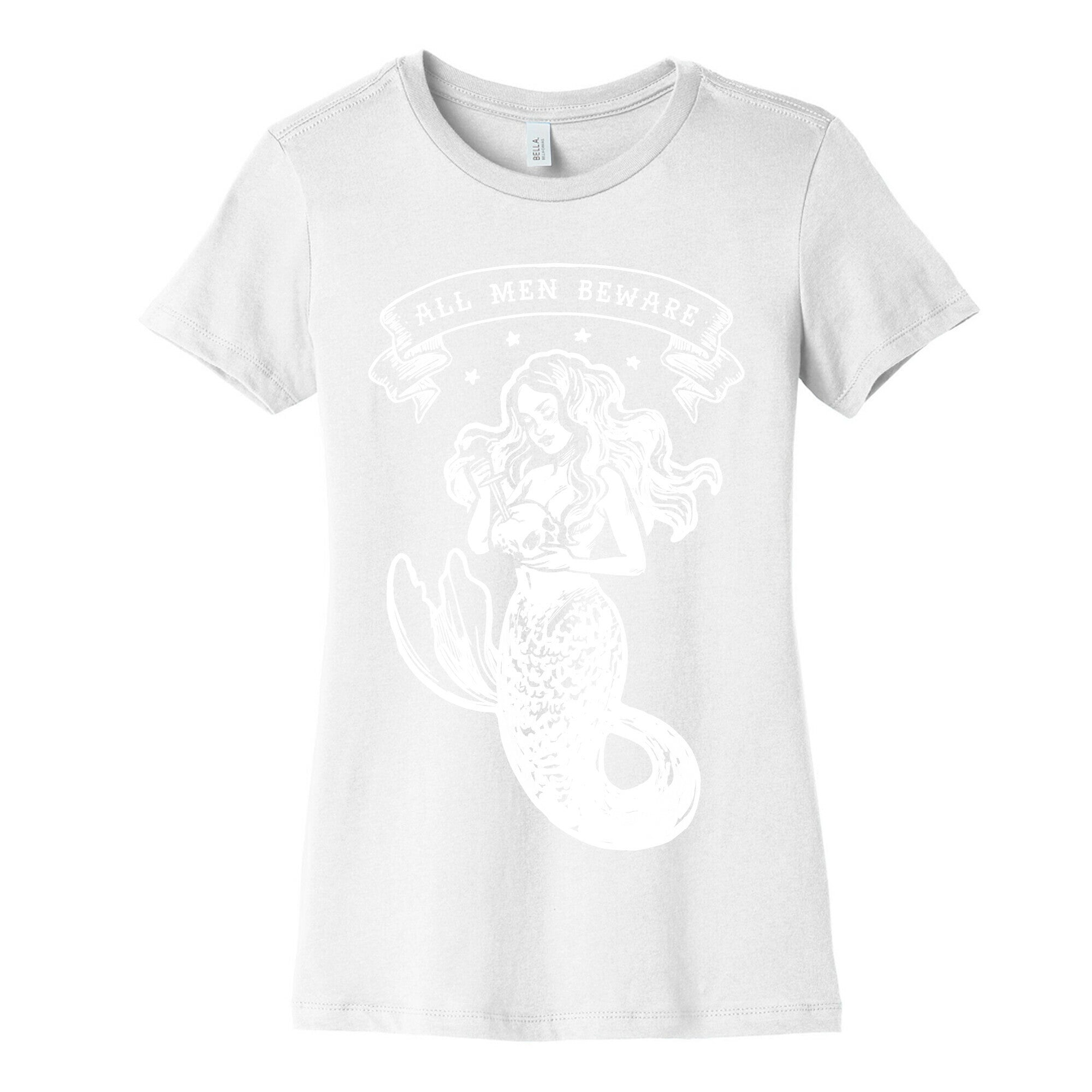 All Men Beware Vintage Mermaid Women's Cotton Tee