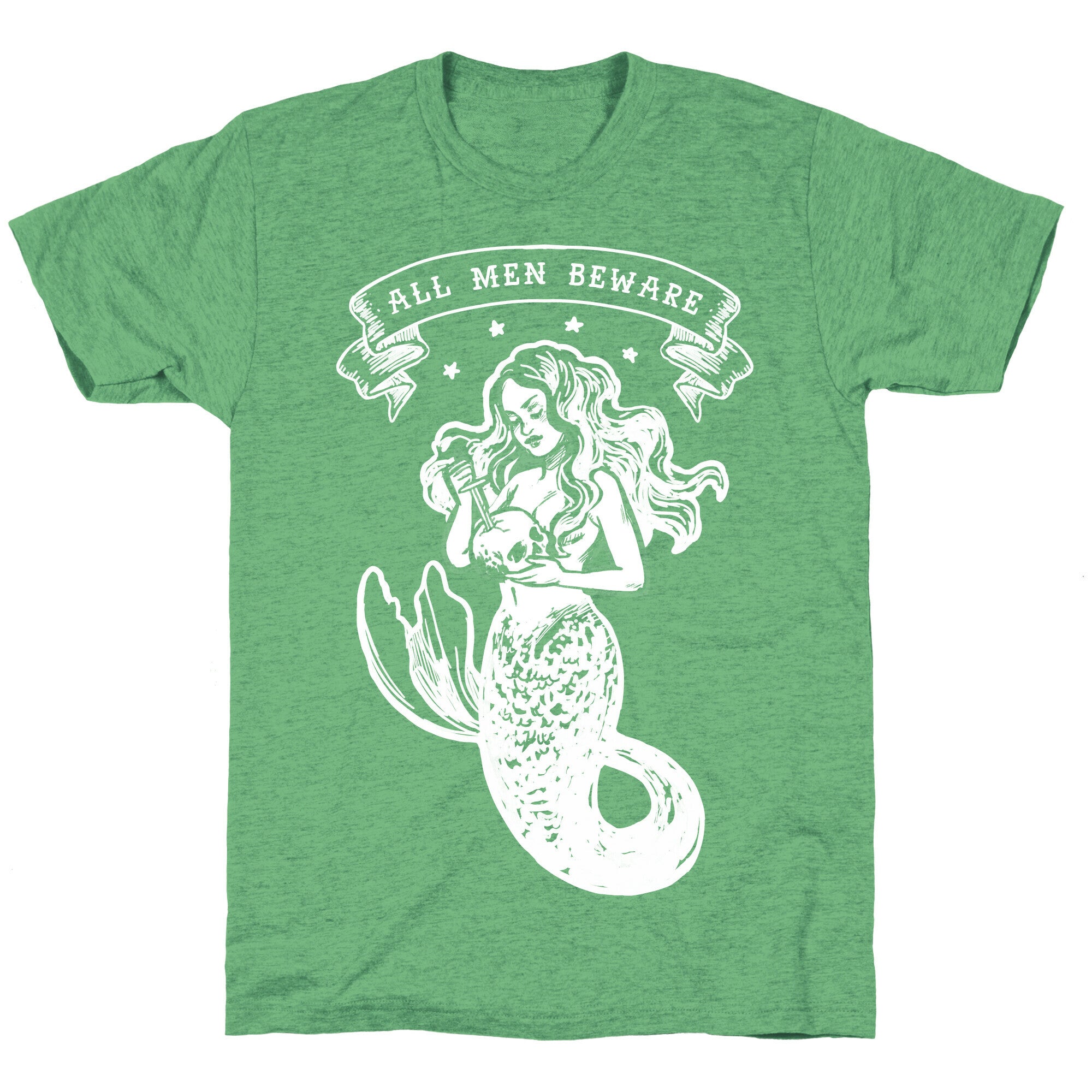 All Men Beware Vintage Mermaid Unisex Triblend Tee