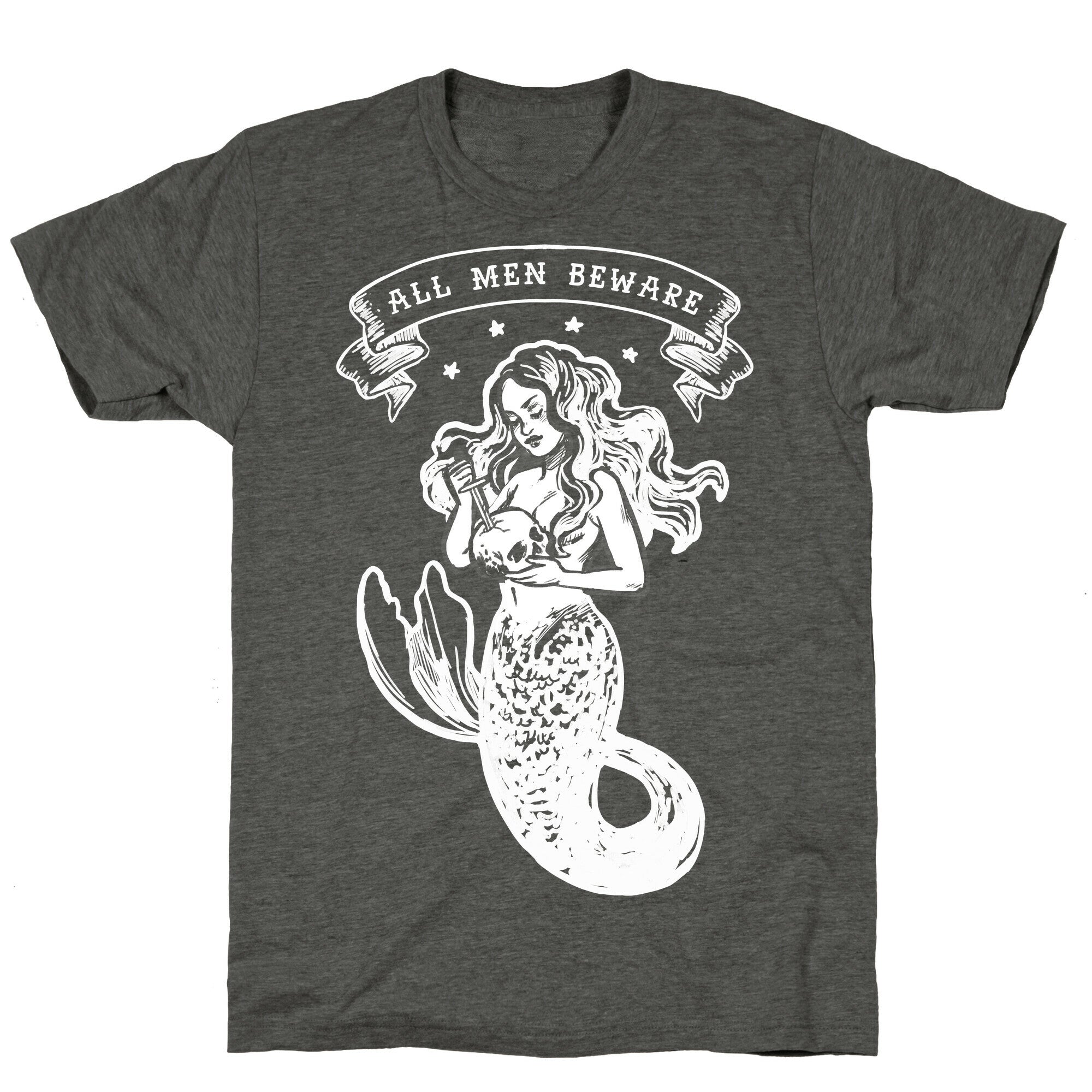 All Men Beware Vintage Mermaid Unisex Triblend Tee