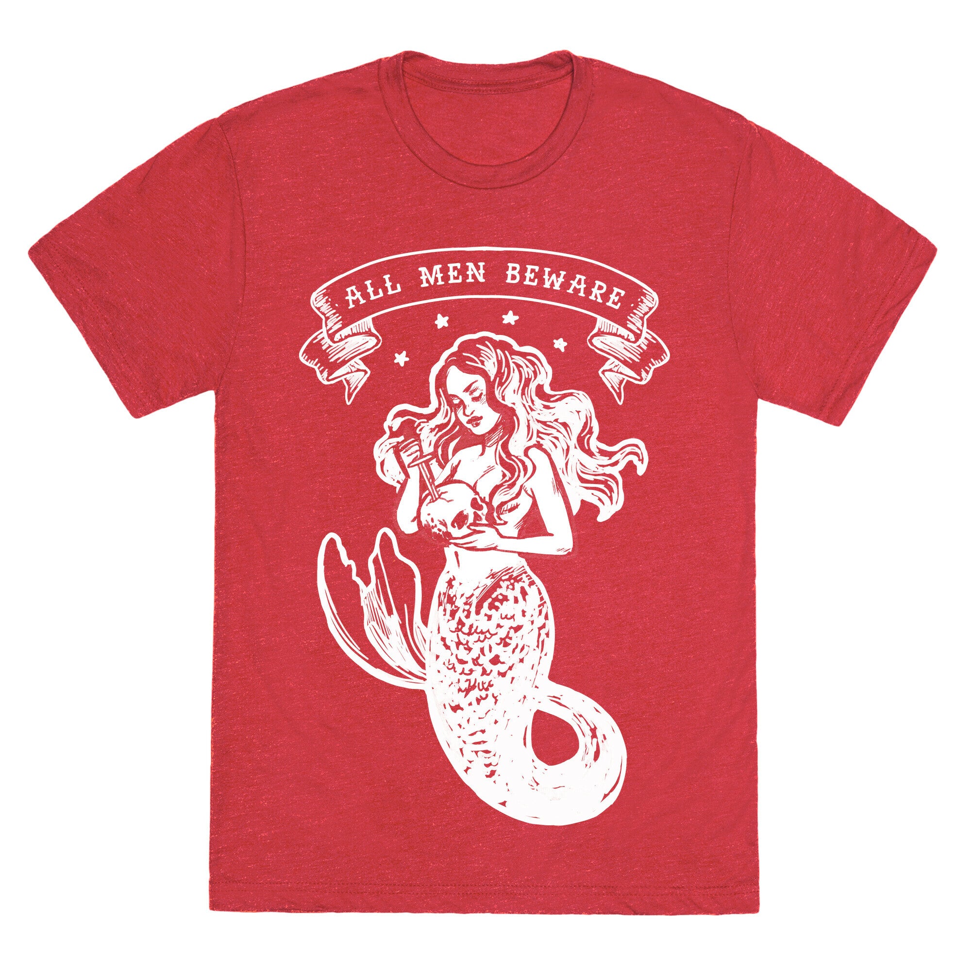All Men Beware Vintage Mermaid Unisex Triblend Tee