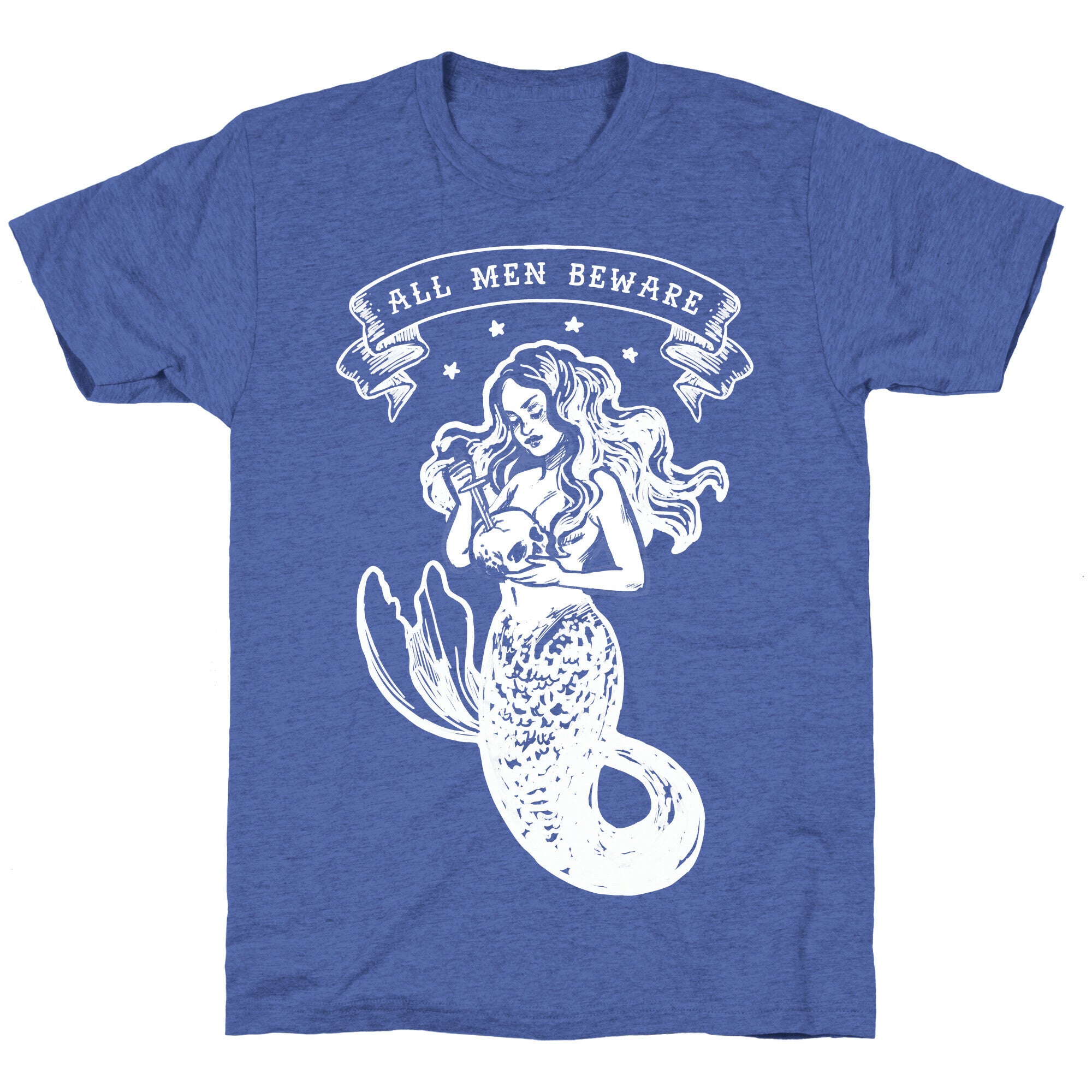 All Men Beware Vintage Mermaid Unisex Triblend Tee