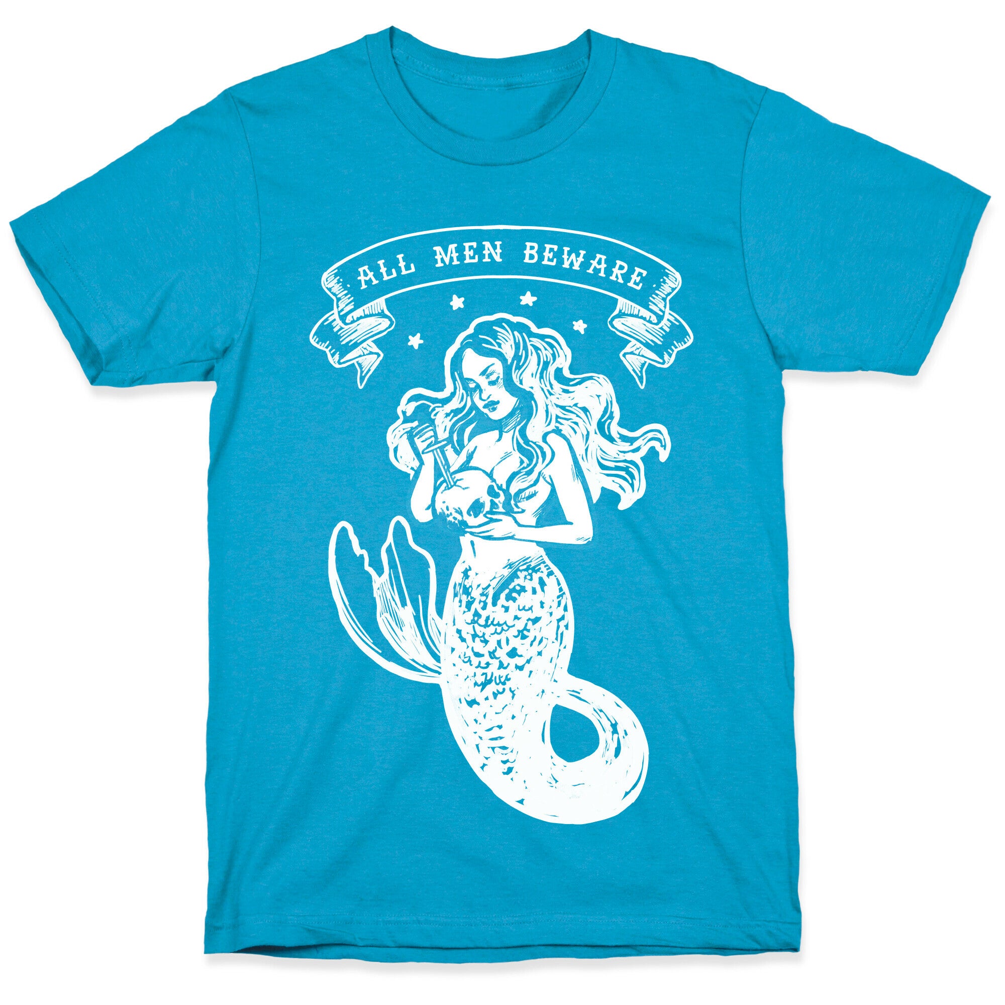 All Men Beware Vintage Mermaid Unisex Triblend Tee