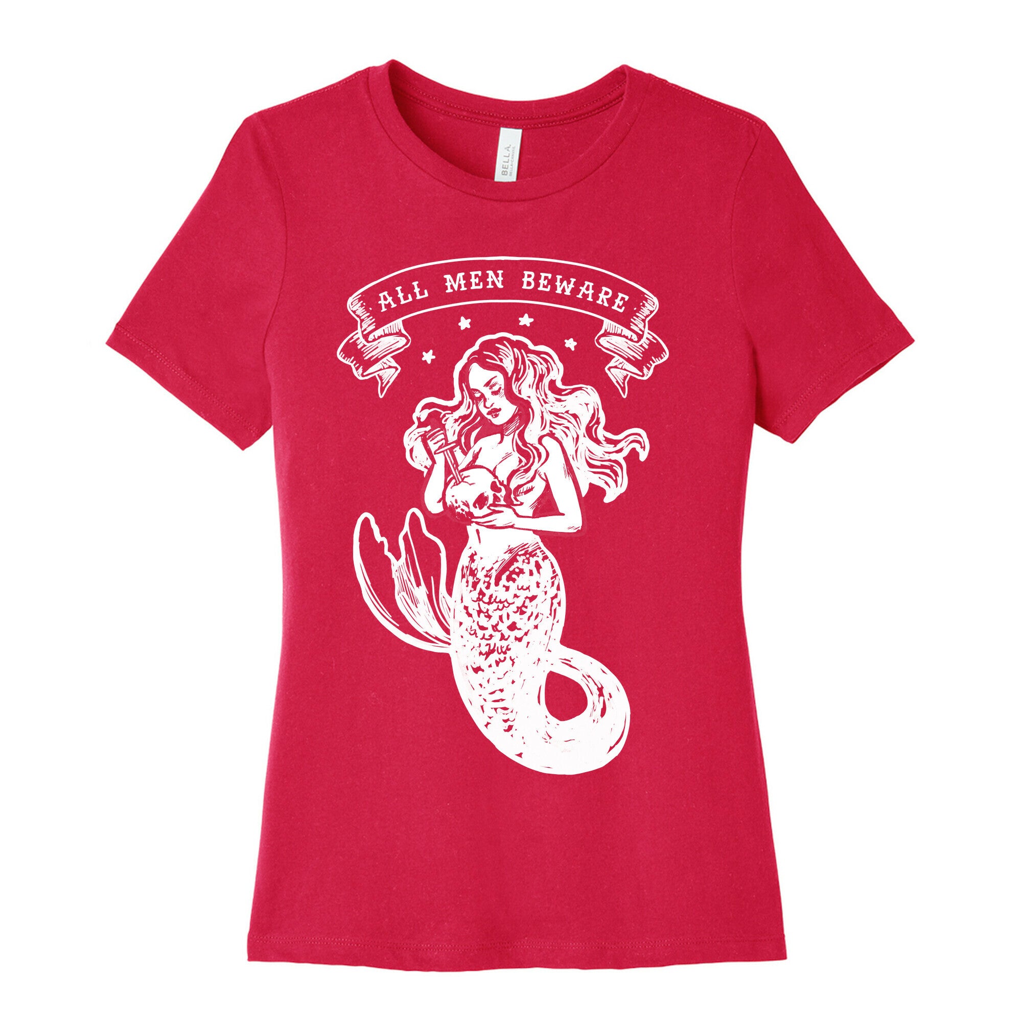 All Men Beware Vintage Mermaid Women's Cotton Tee