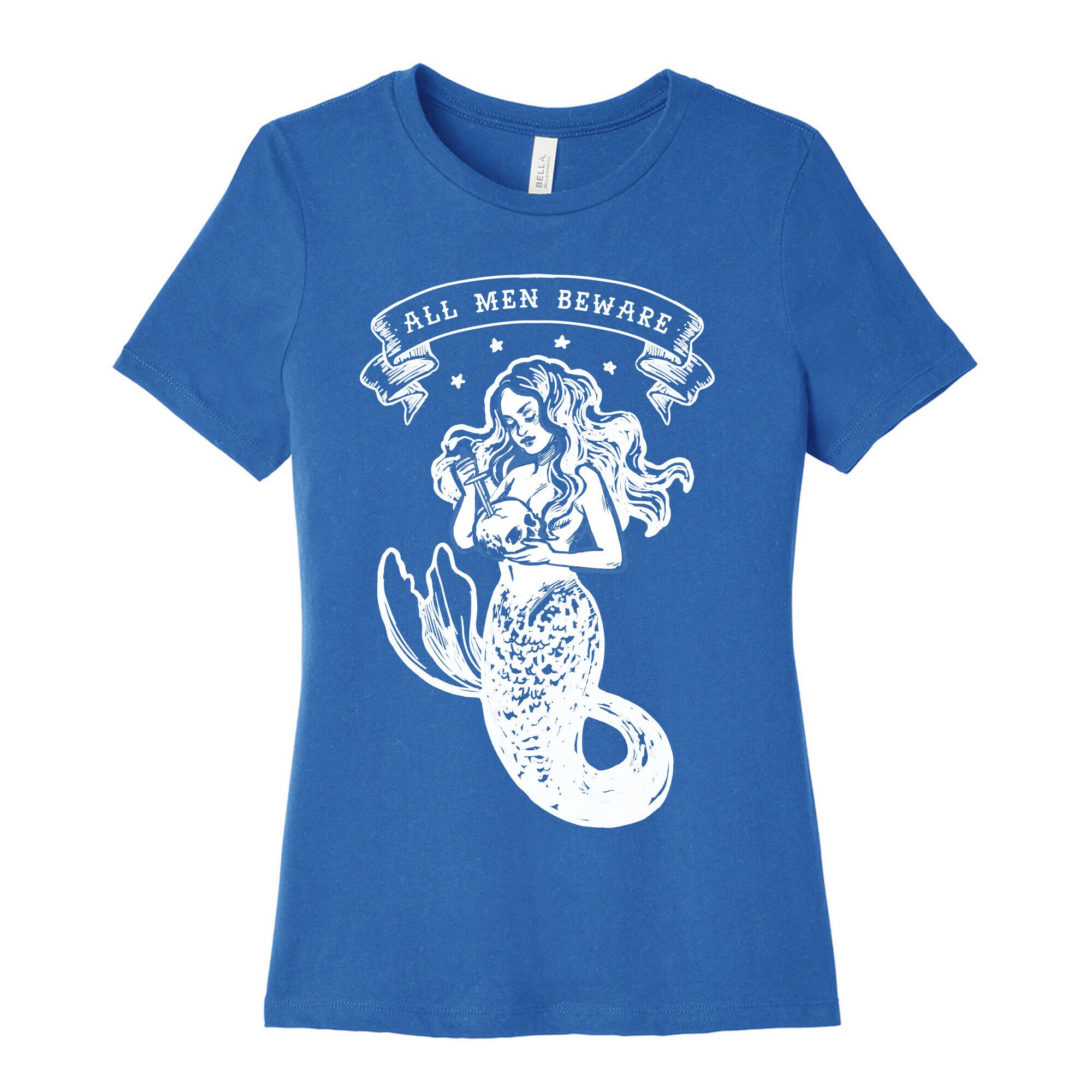 All Men Beware Vintage Mermaid Women's Cotton Tee