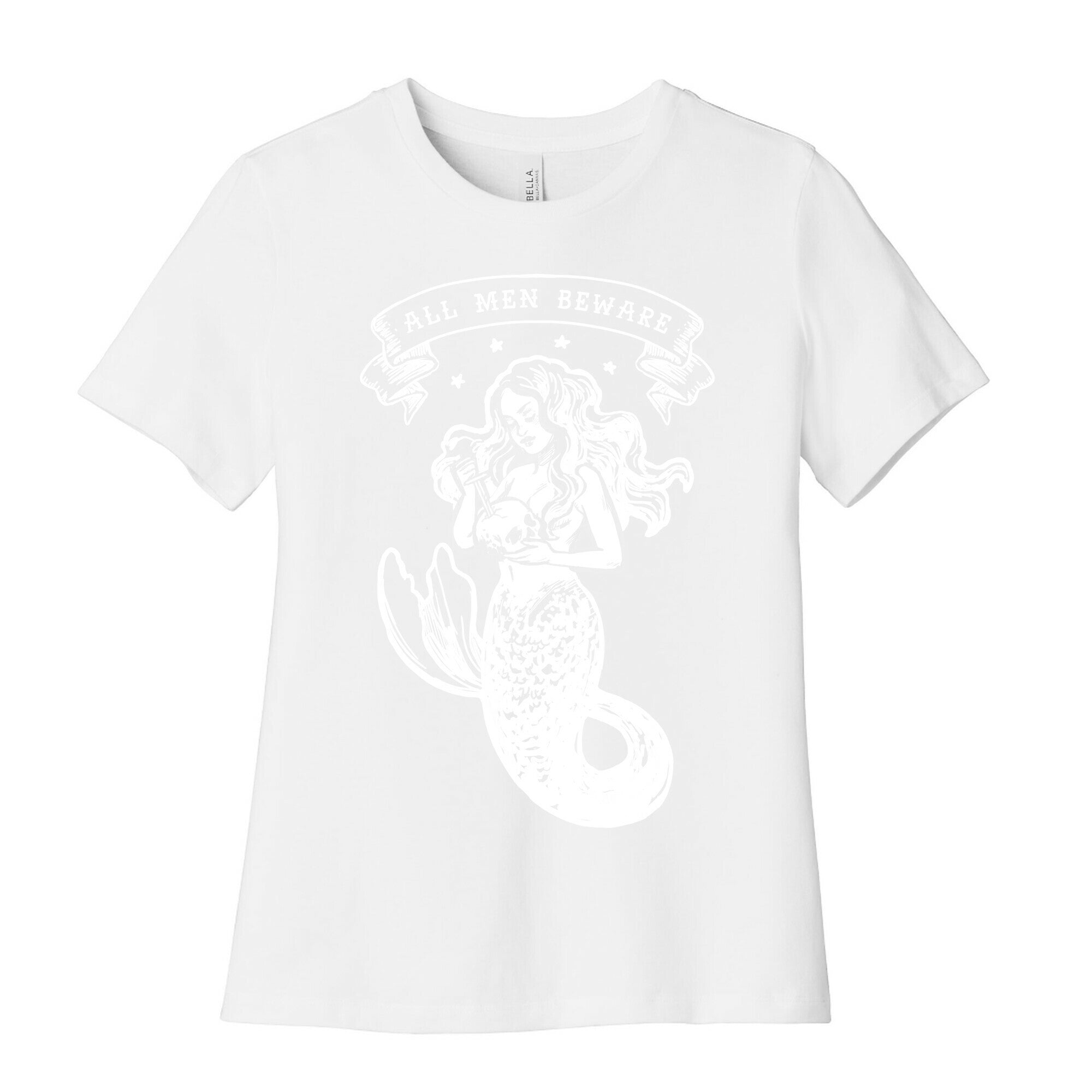 All Men Beware Vintage Mermaid Women's Cotton Tee