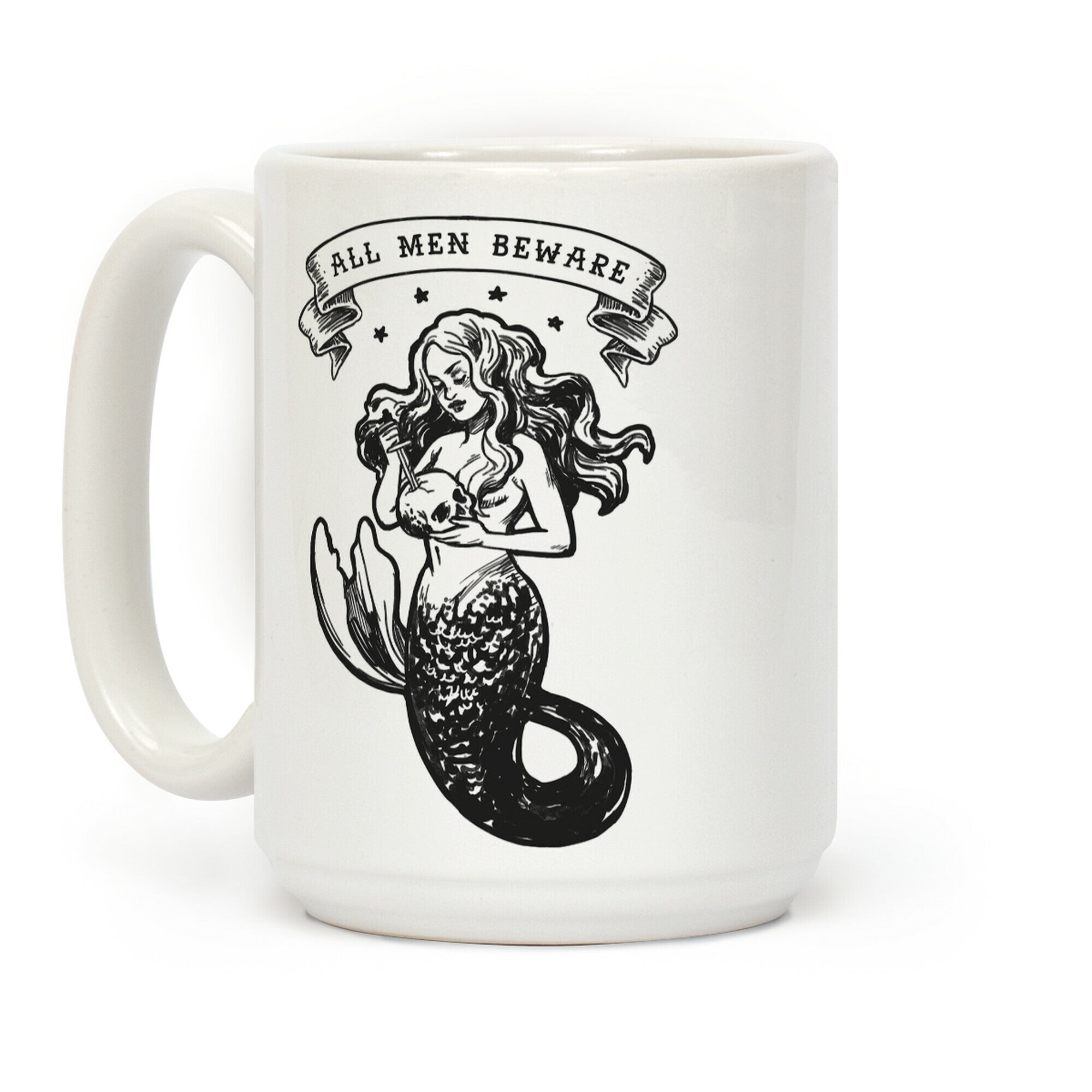 All Men Beware Vintage Mermaid Coffee Mug