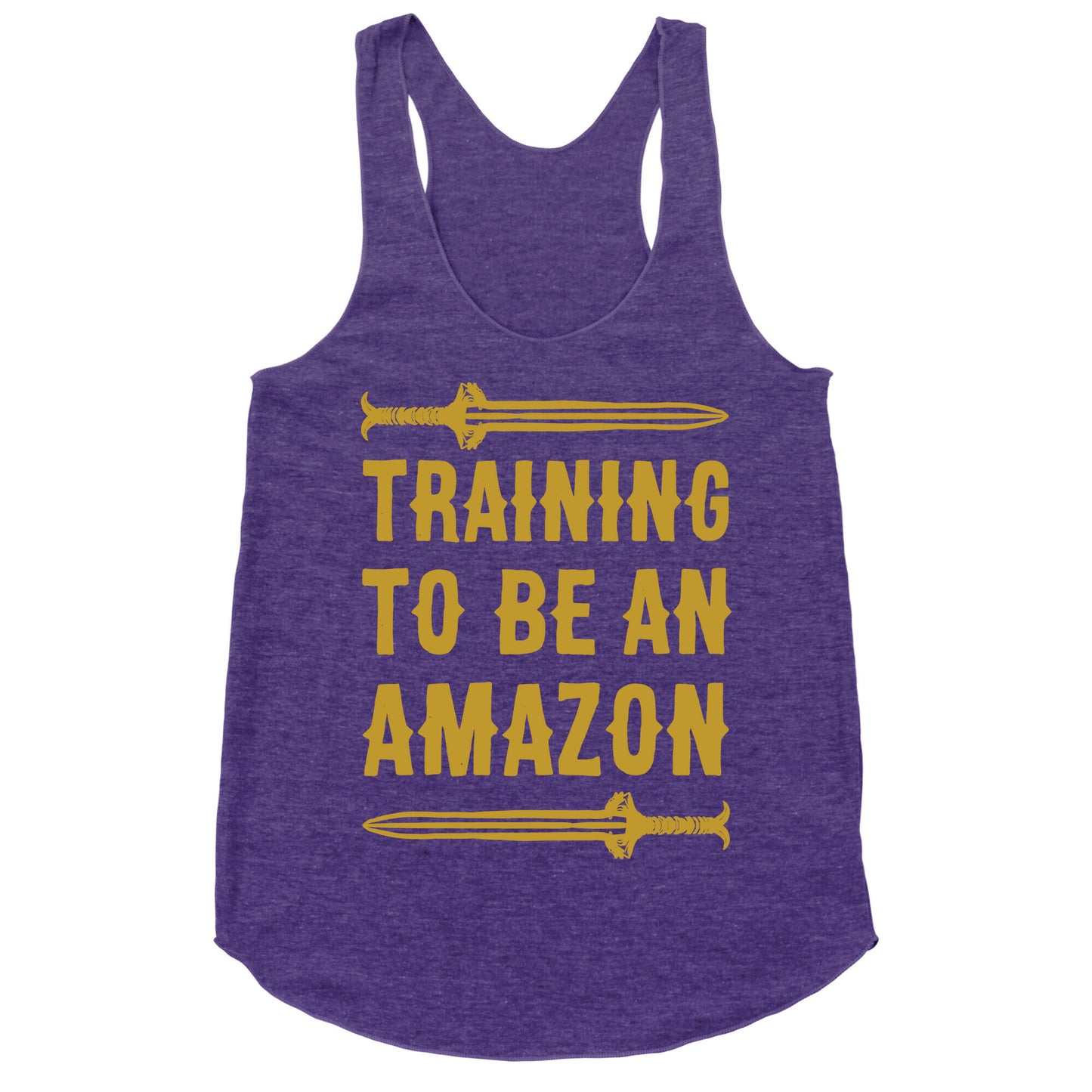 Training To Be An Amazon Parody White Print Racerback Tank