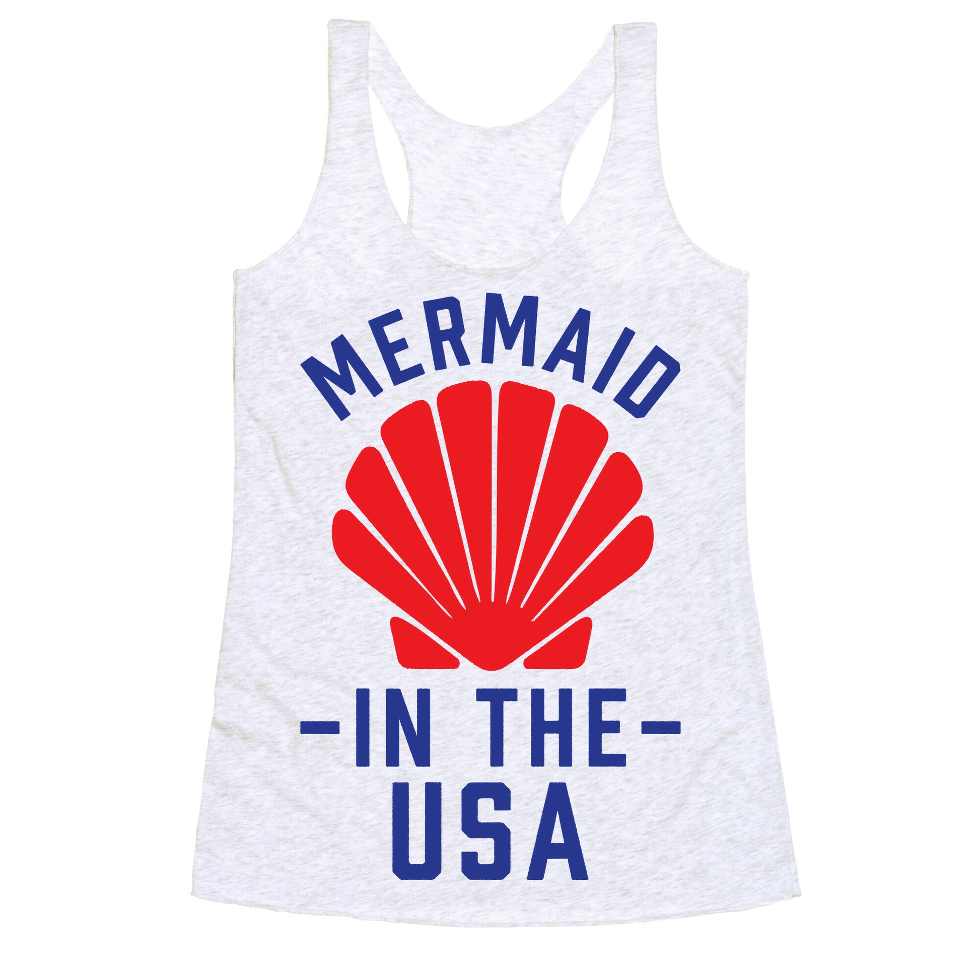 Mermaid In The USA Racerback Tank