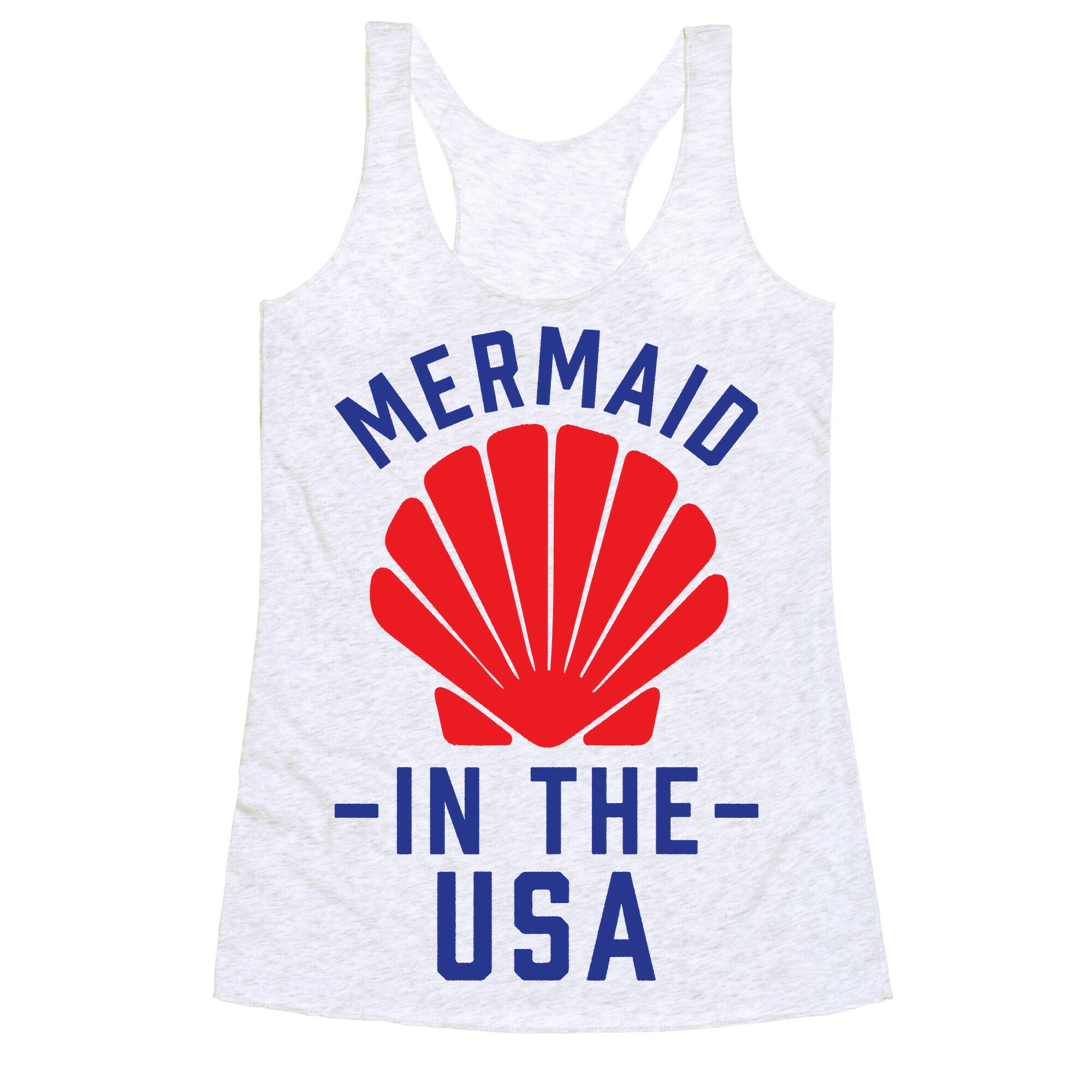 Mermaid In The USA Racerback Tank