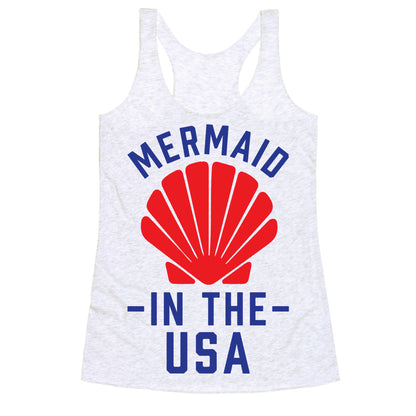 Mermaid In The USA Racerback Tank