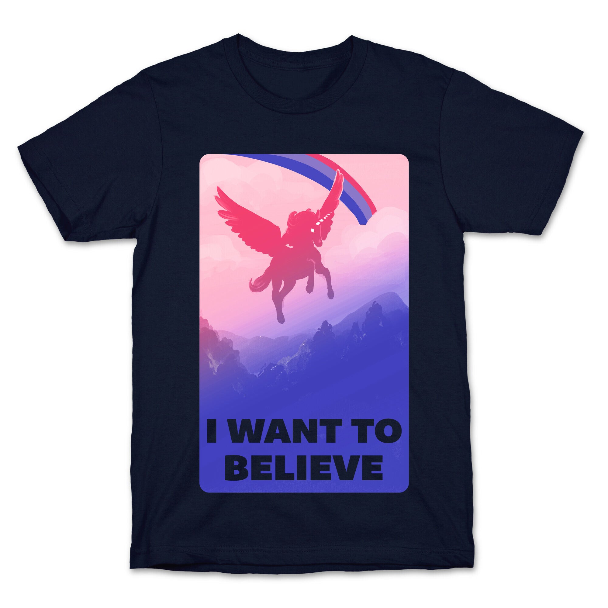 I Want To Believe Bisexual Unicorn T-Shirt