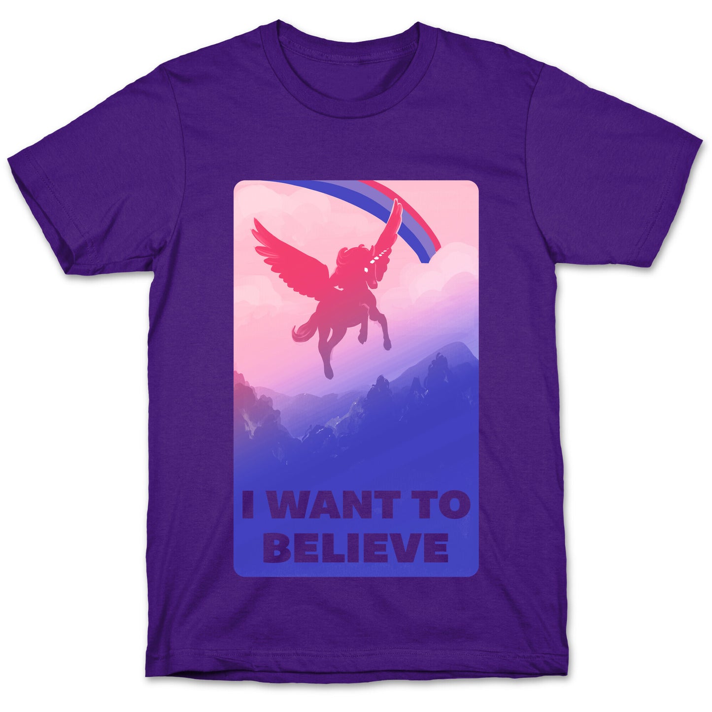 I Want To Believe Bisexual Unicorn T-Shirt