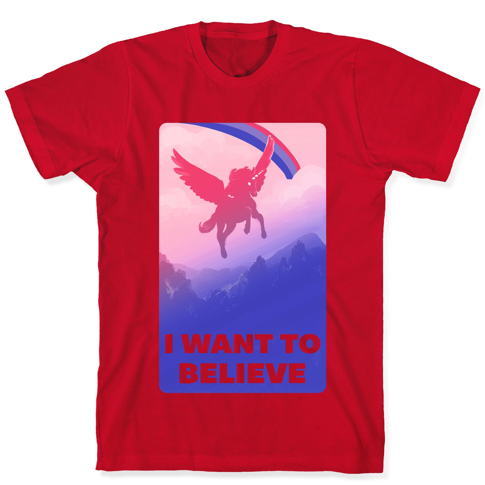 I Want To Believe Bisexual Unicorn T-Shirt