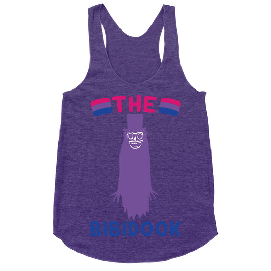 The Bibidook Parody White Print Racerback Tank