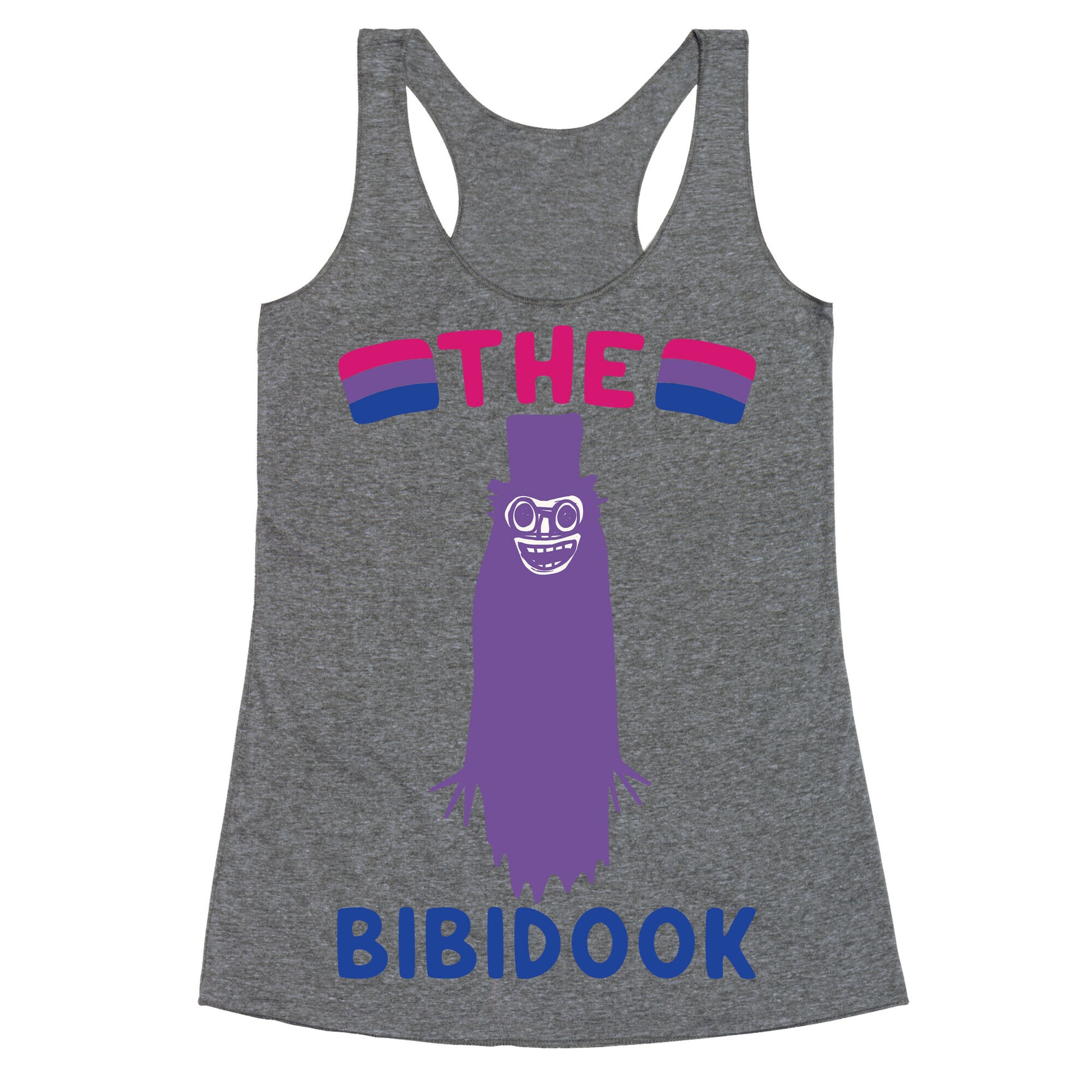 The Bibidook Parody White Print Racerback Tank
