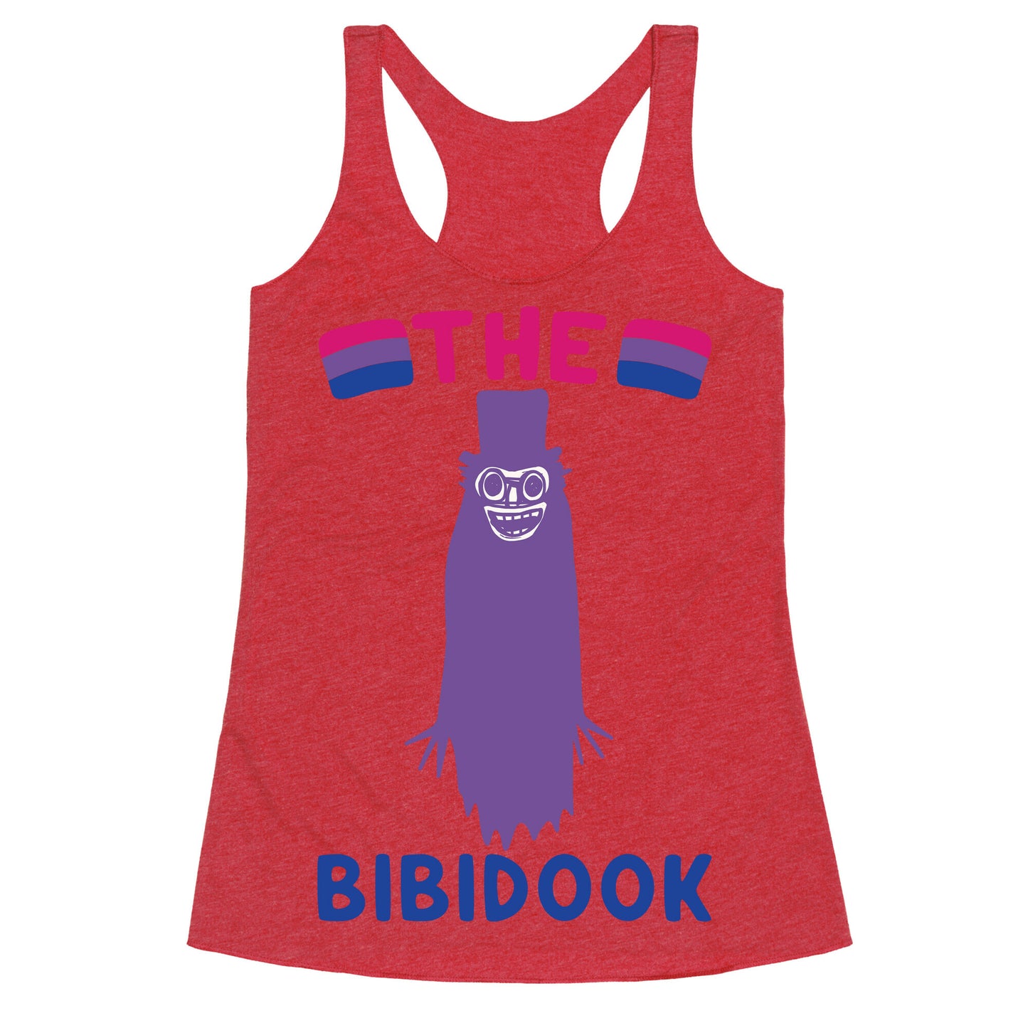 The Bibidook Parody White Print Racerback Tank