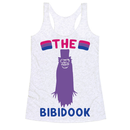 The Bibidook Parody White Print Racerback Tank