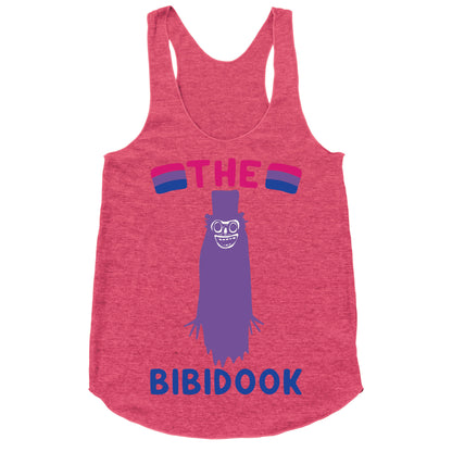 The Bibidook Parody White Print Racerback Tank