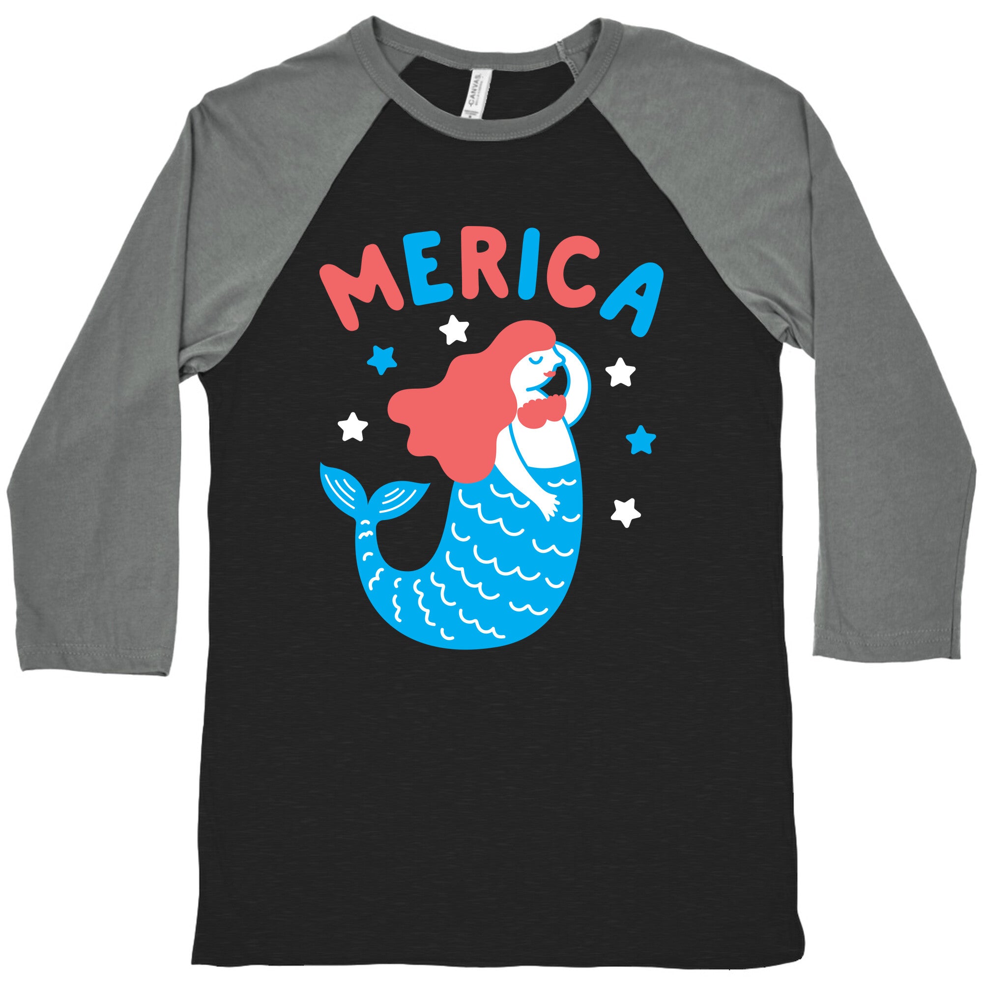 Merica Mermaid Baseball Tee