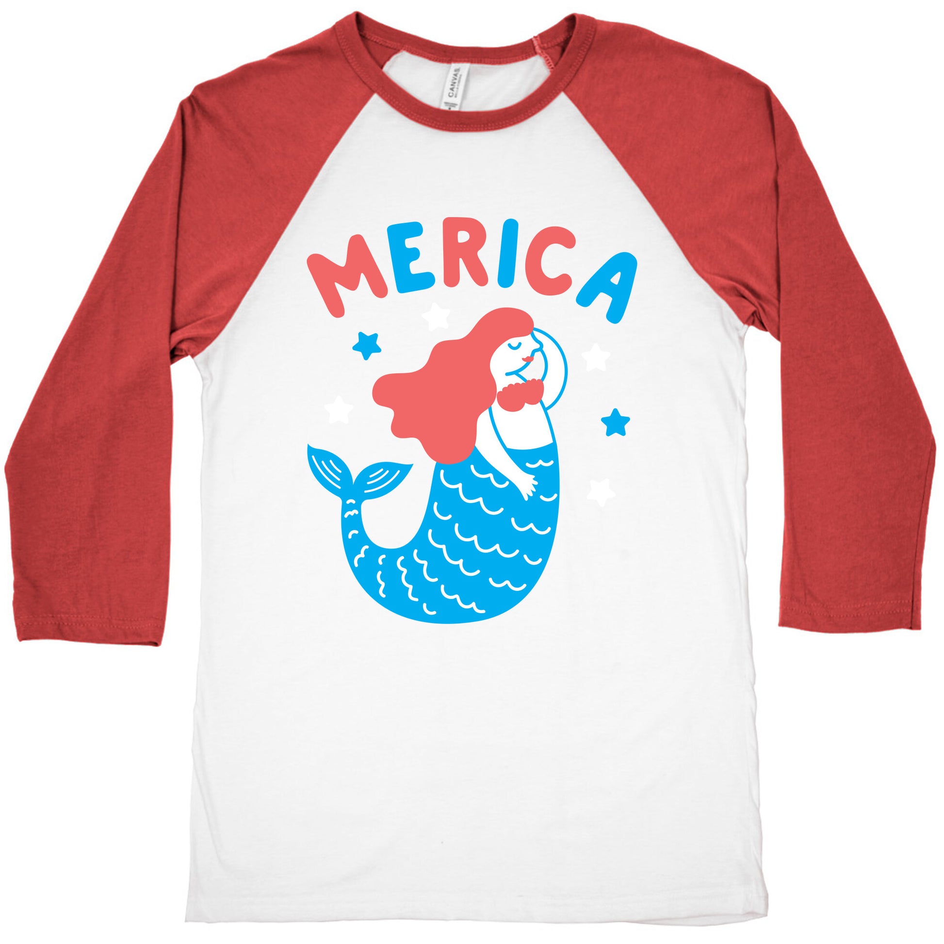 Merica Mermaid Baseball Tee