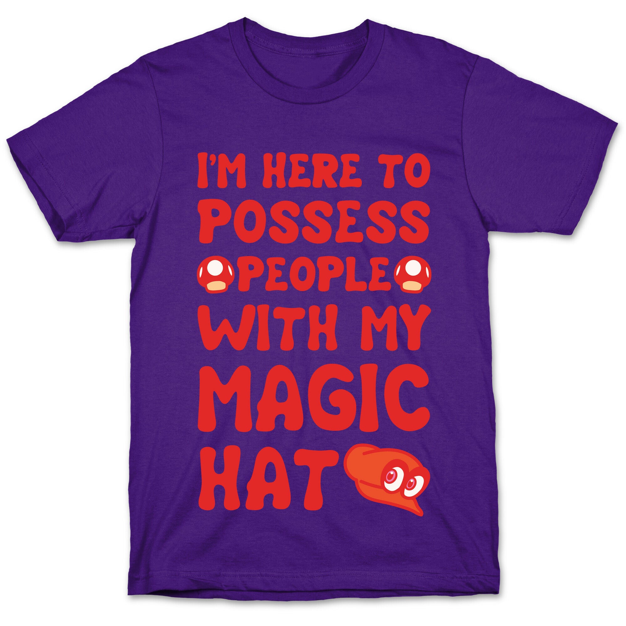 I'm Here To Possess People With My Magic Hat White Print T-Shirt