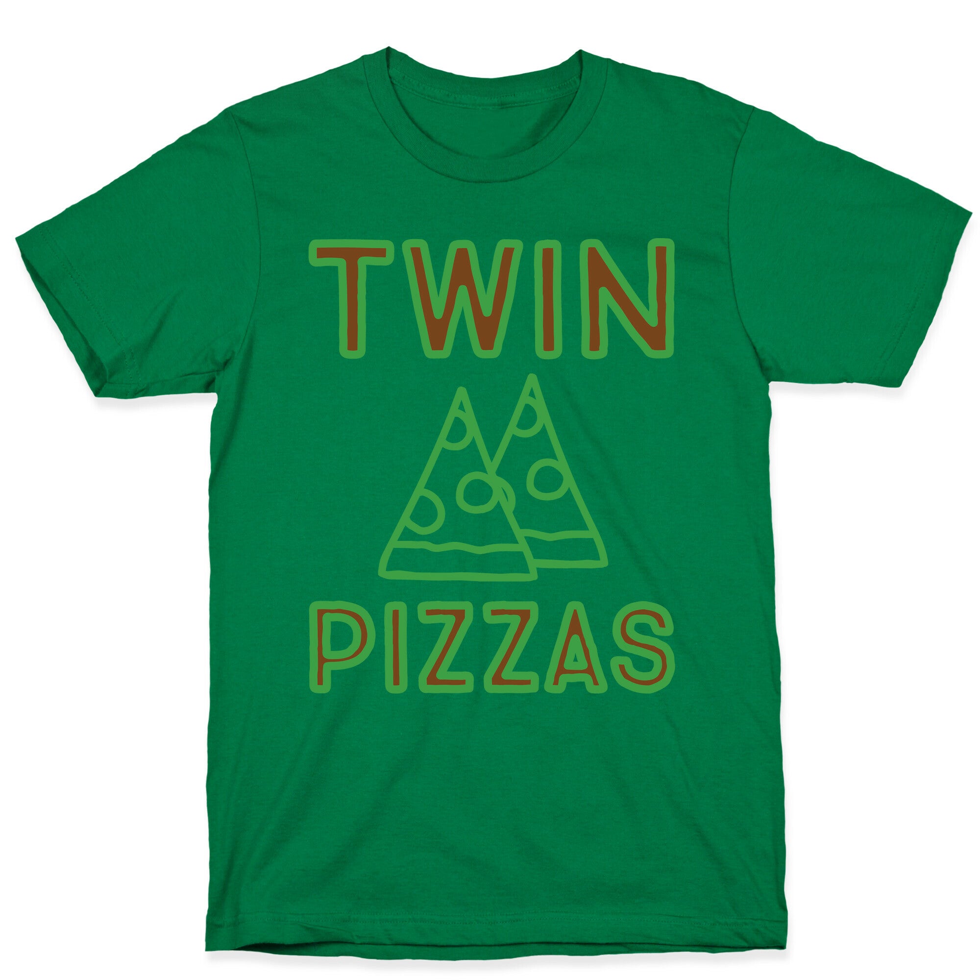 Twin Pizzas Parody White Print T-Shirt