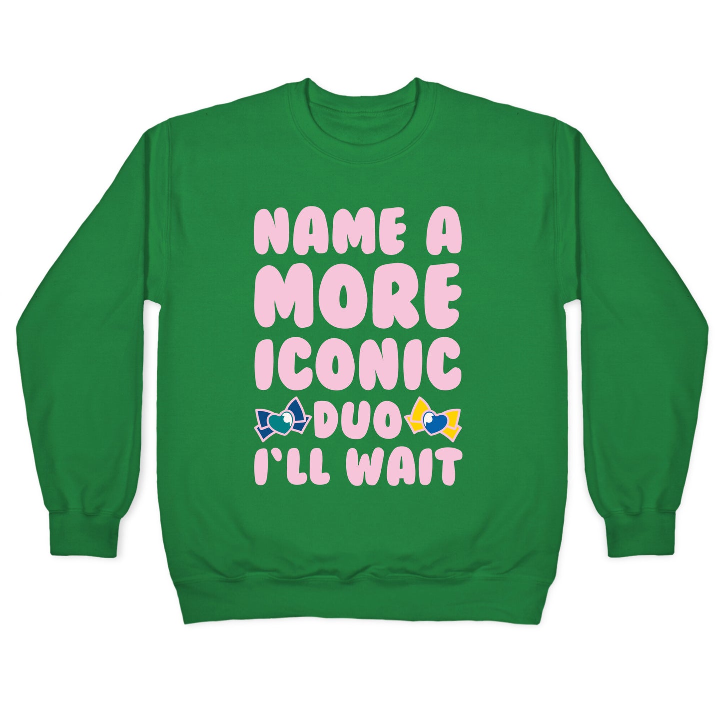 Name A More Iconic Due Sailor Neptune and Sailor Uranus White Print Crewneck Sweatshirt