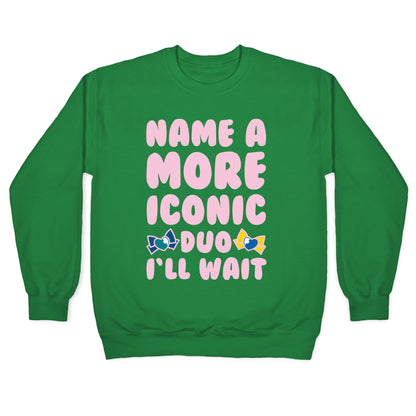 Name A More Iconic Due Sailor Neptune and Sailor Uranus White Print Crewneck Sweatshirt