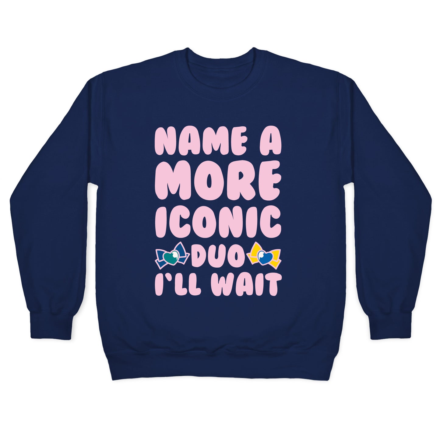 Name A More Iconic Due Sailor Neptune and Sailor Uranus White Print Crewneck Sweatshirt