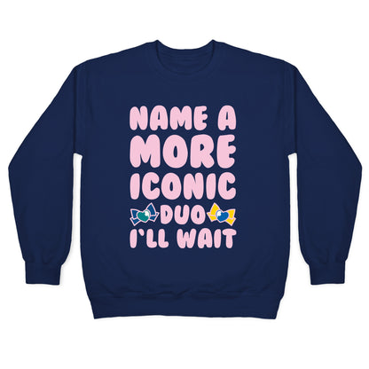 Name A More Iconic Due Sailor Neptune and Sailor Uranus White Print Crewneck Sweatshirt