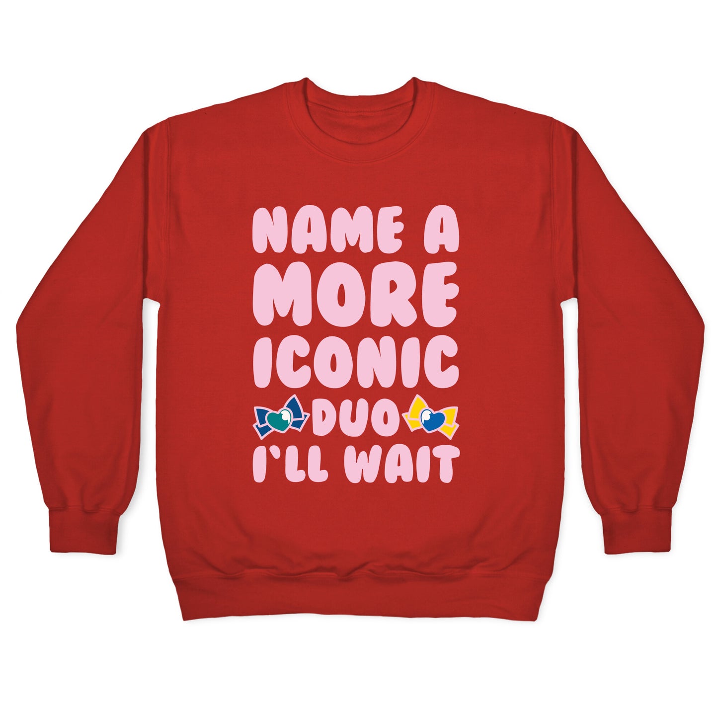Name A More Iconic Due Sailor Neptune and Sailor Uranus White Print Crewneck Sweatshirt