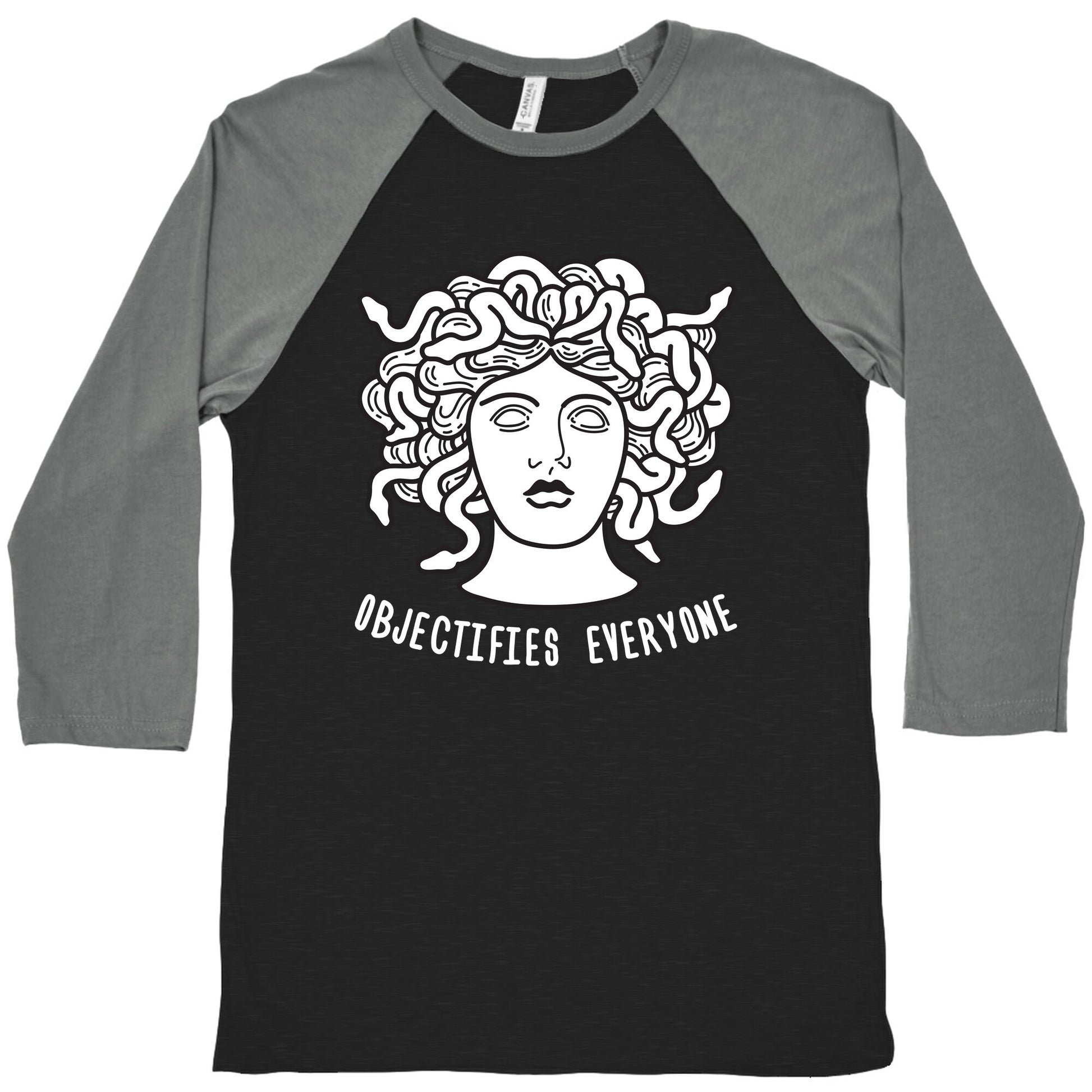 Objectifies Everyone Medusa Baseball Tee