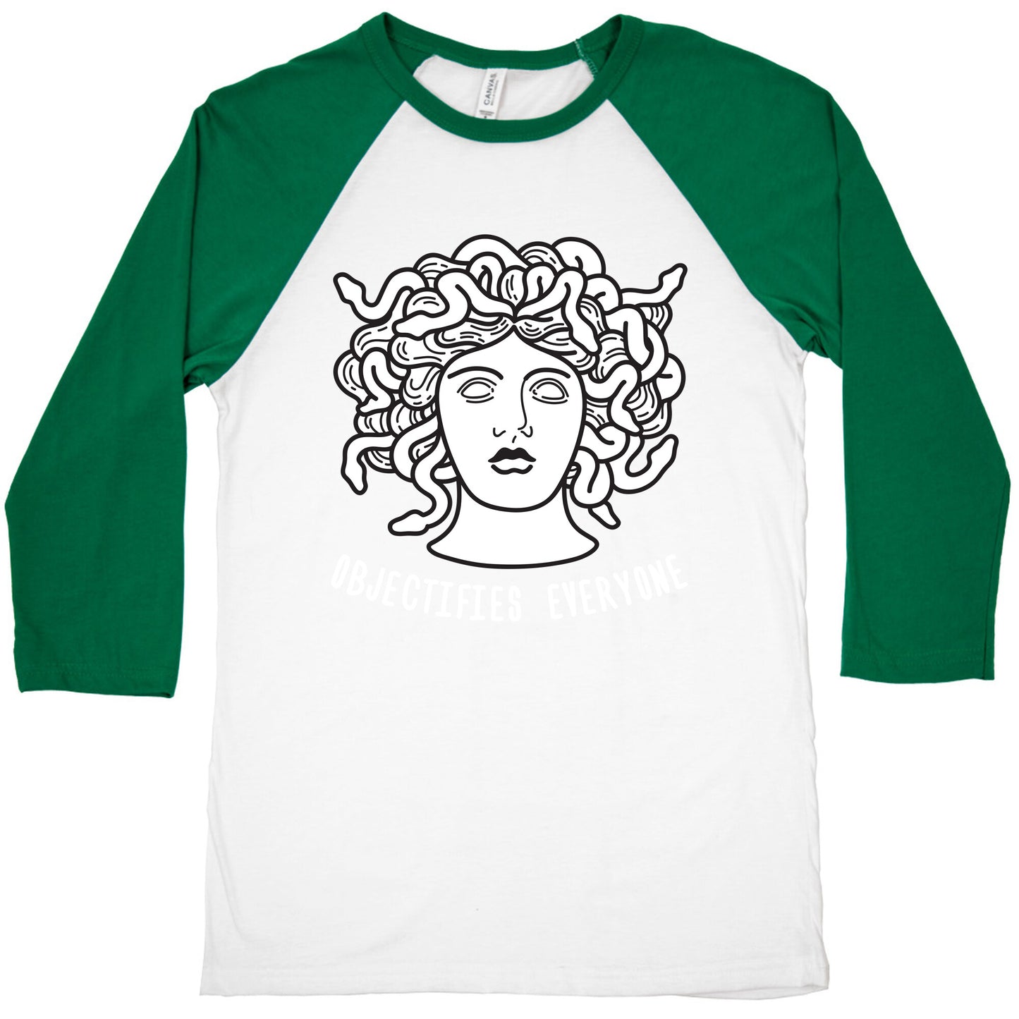 Objectifies Everyone Medusa Baseball Tee