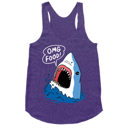 Omg Food Shark Racerback Tank