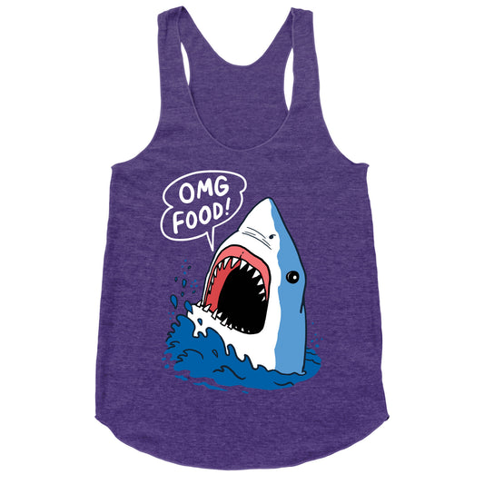Omg Food Shark Racerback Tank