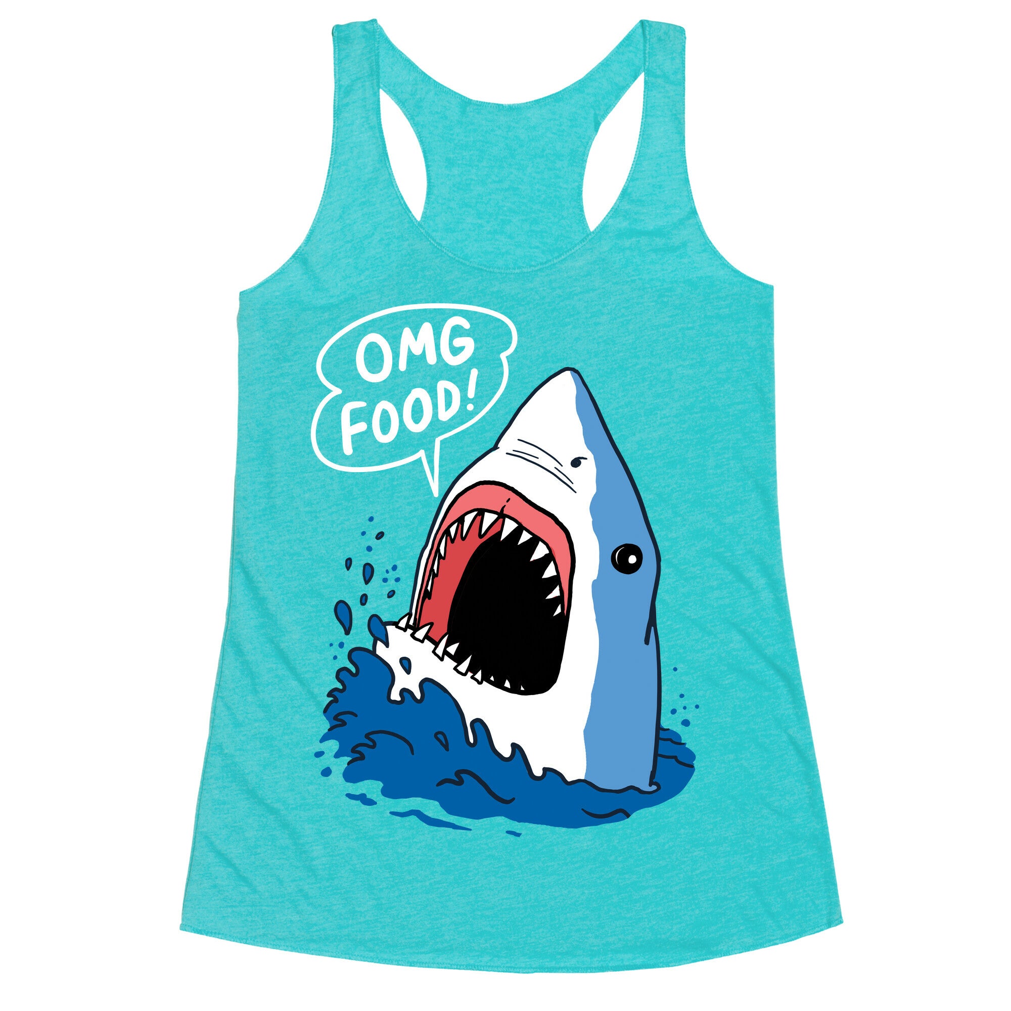 Omg Food Shark Racerback Tank
