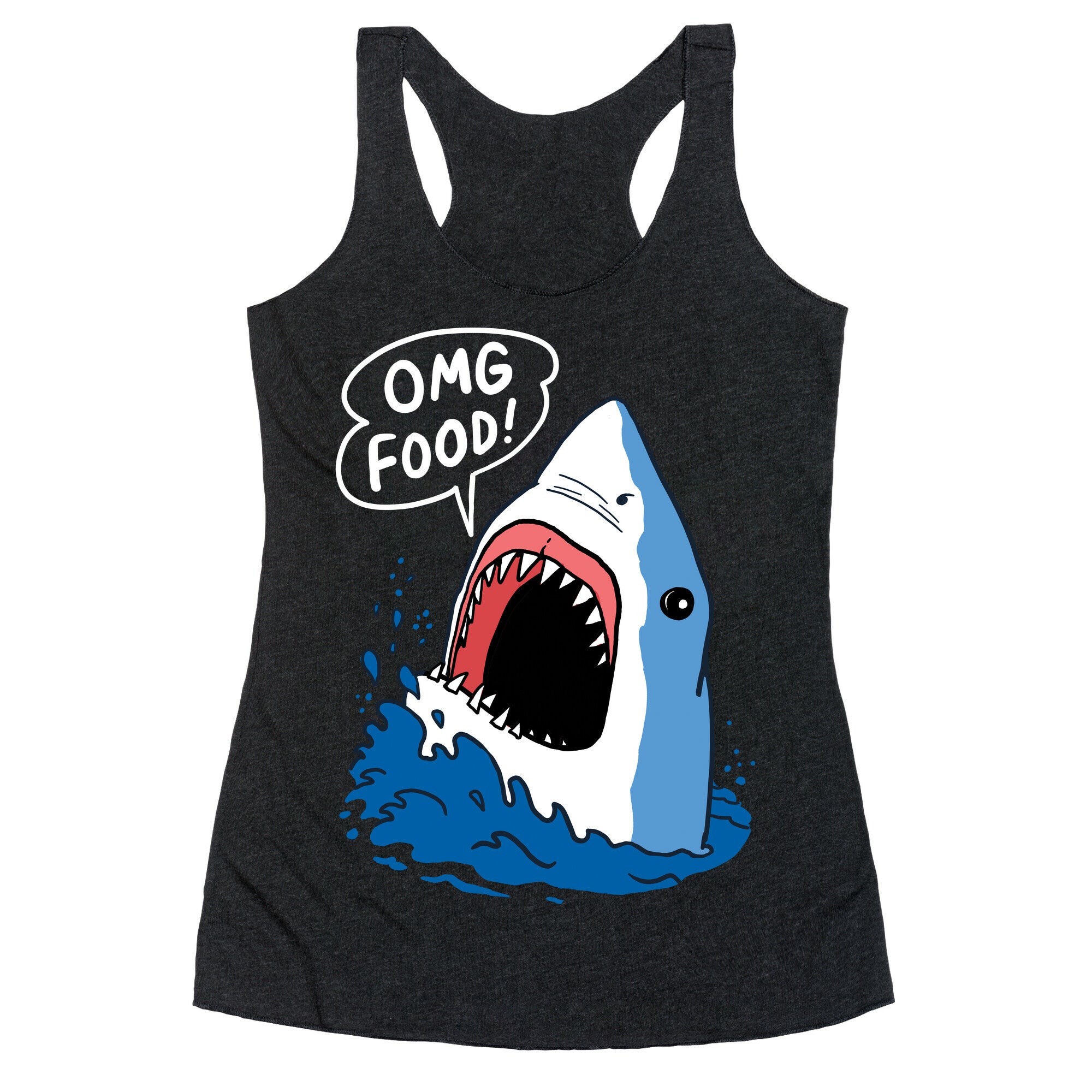 Omg Food Shark Racerback Tank