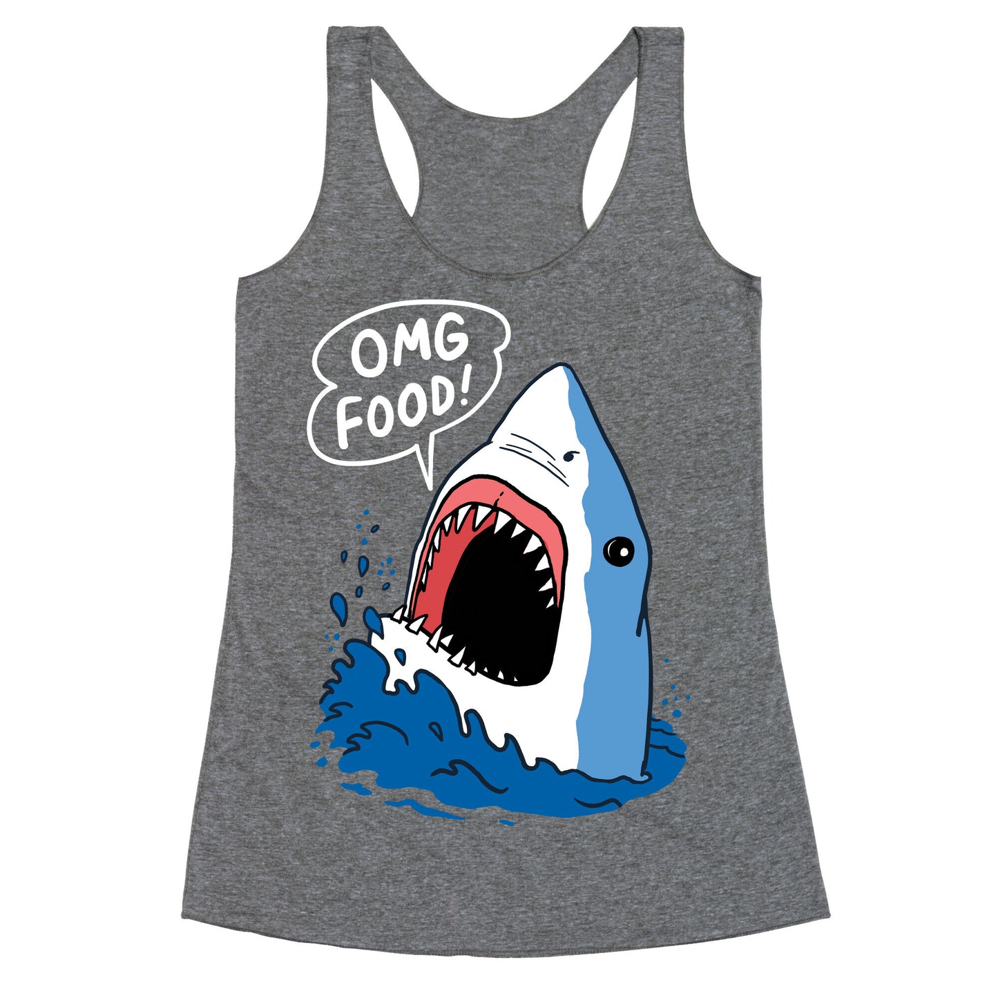 Omg Food Shark Racerback Tank