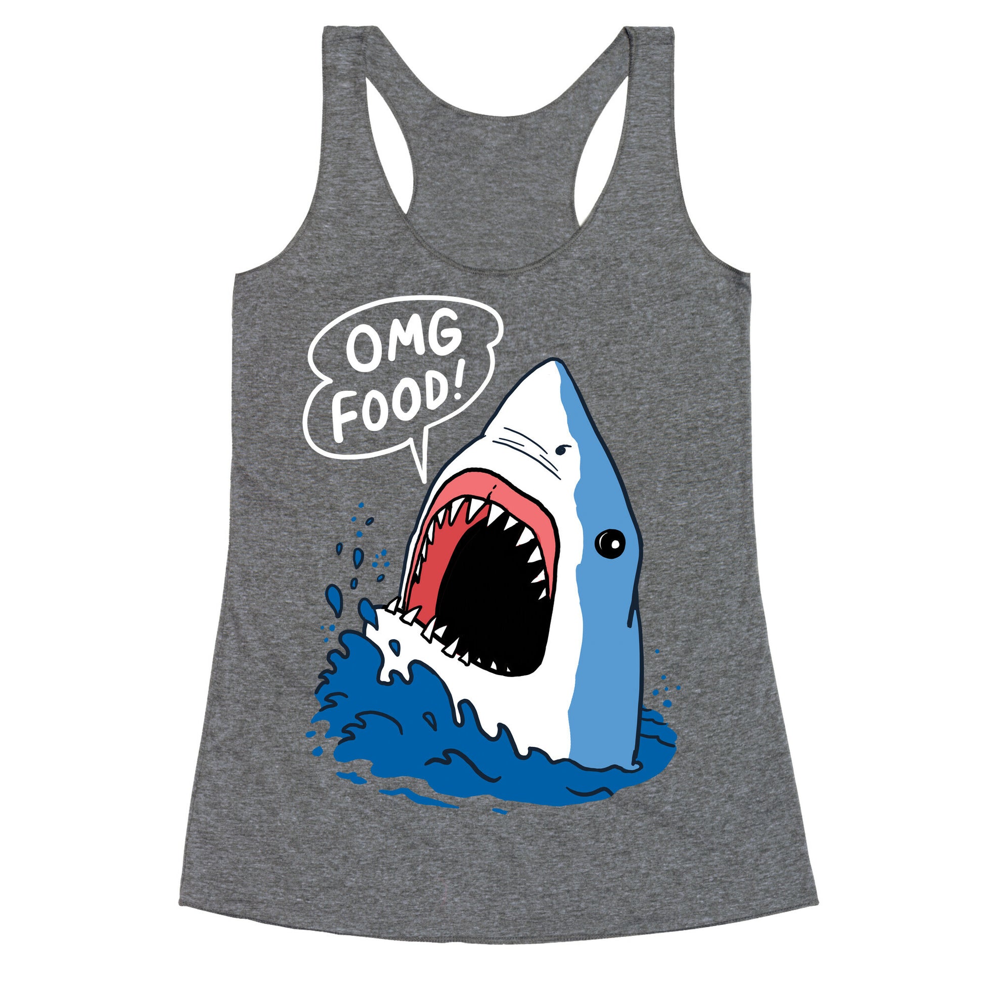 Omg Food Shark Racerback Tank