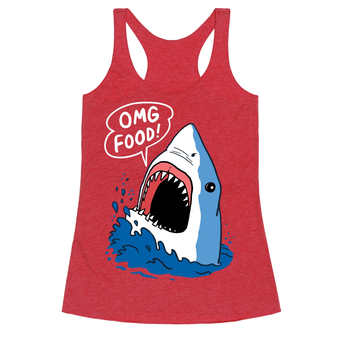 Omg Food Shark Racerback Tank