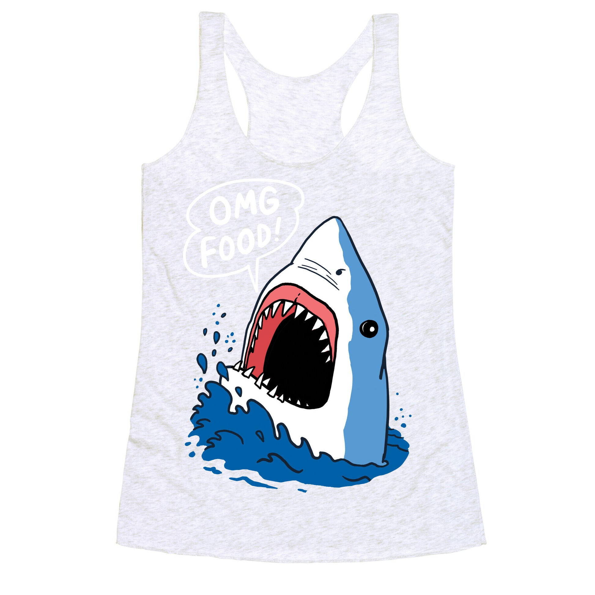 Omg Food Shark Racerback Tank