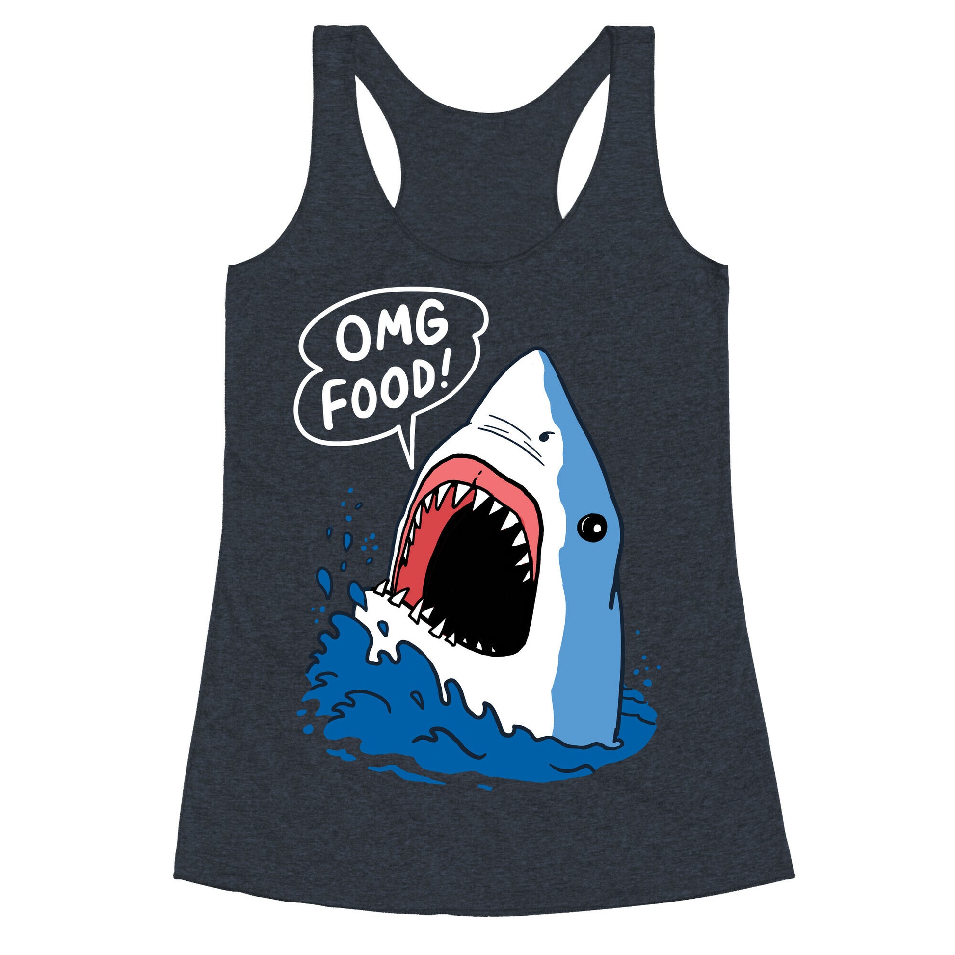 Omg Food Shark Racerback Tank