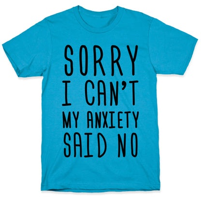 Sorry I Can't My Anxiety Said No Unisex Triblend Tee