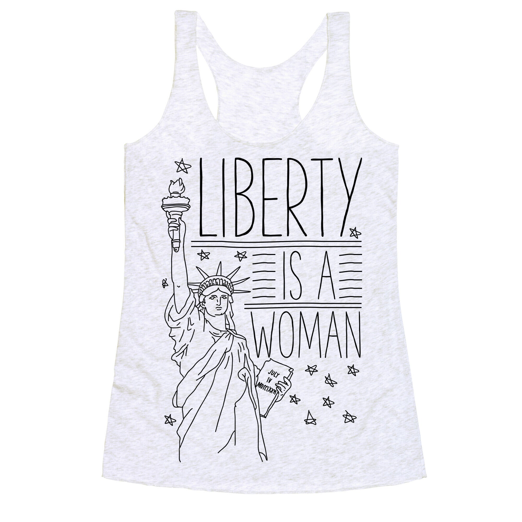 Liberty is a Woman Racerback Tank