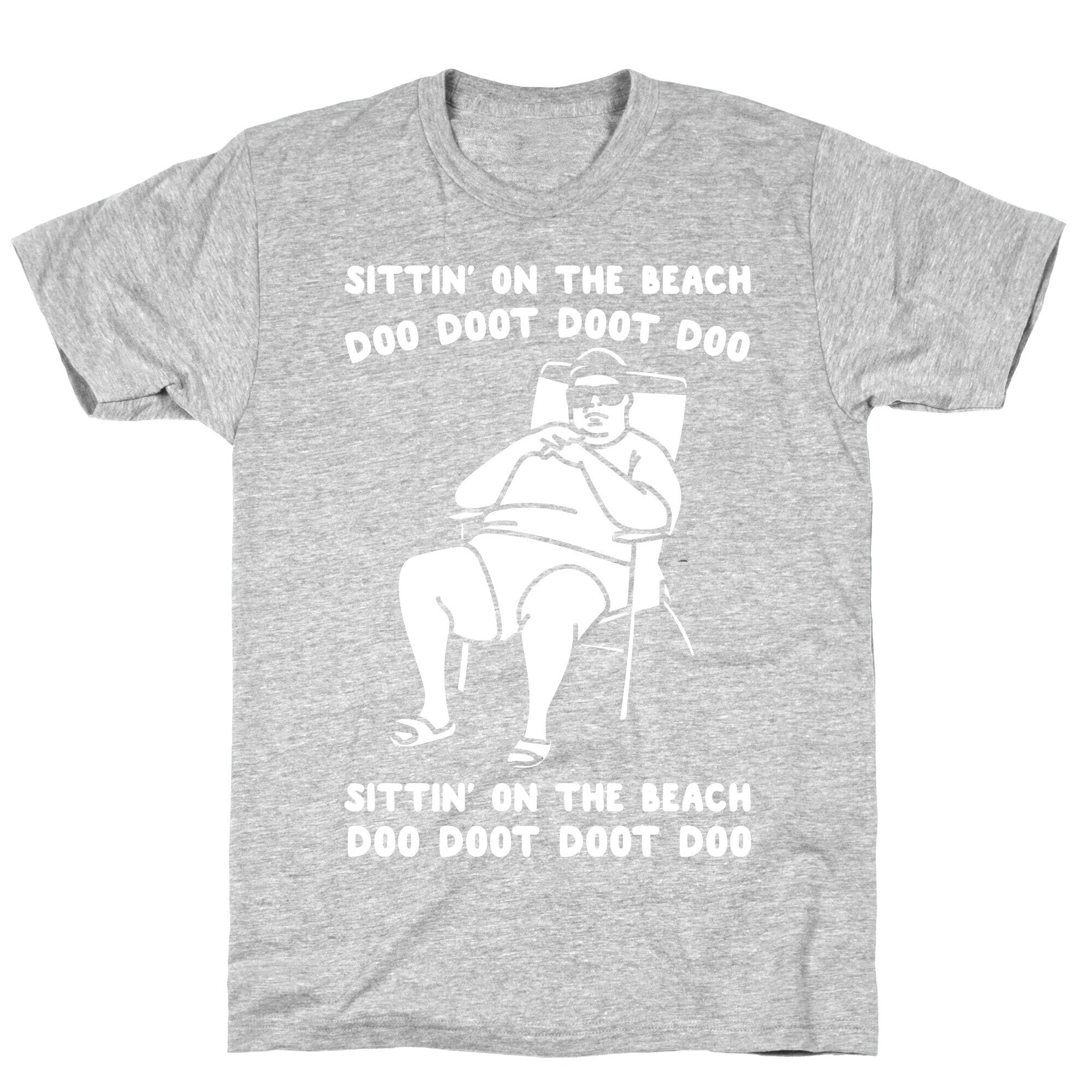 Sittin' On The Beach Chris Christie Parody White Print T-Shirt