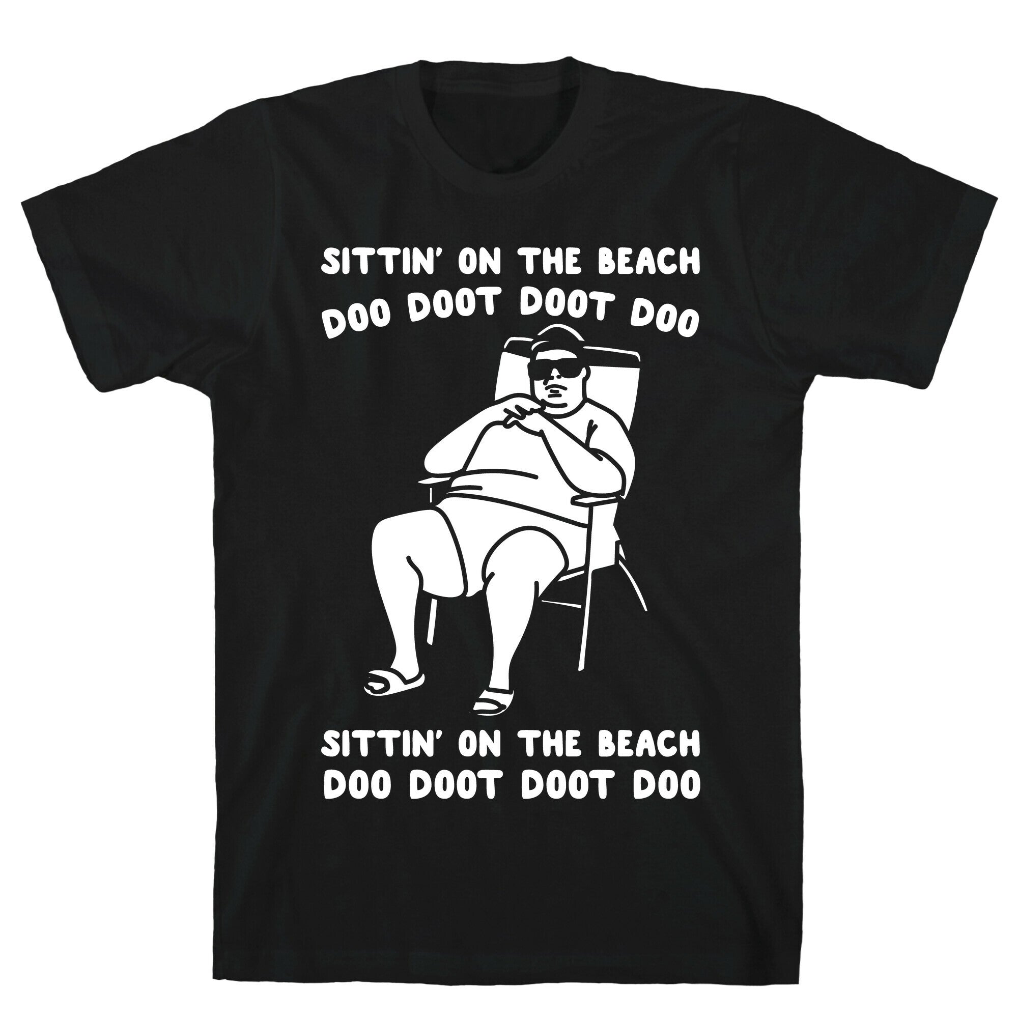 Sittin' On The Beach Chris Christie Parody White Print T-Shirt