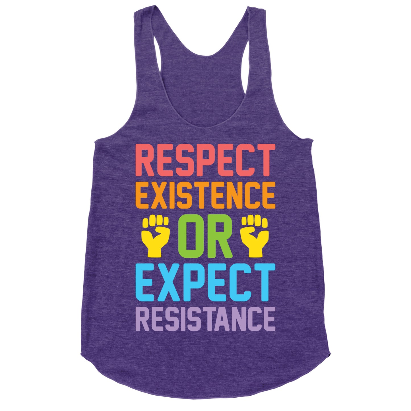 Respect Existence Or Expect Resistance Racerback Tank