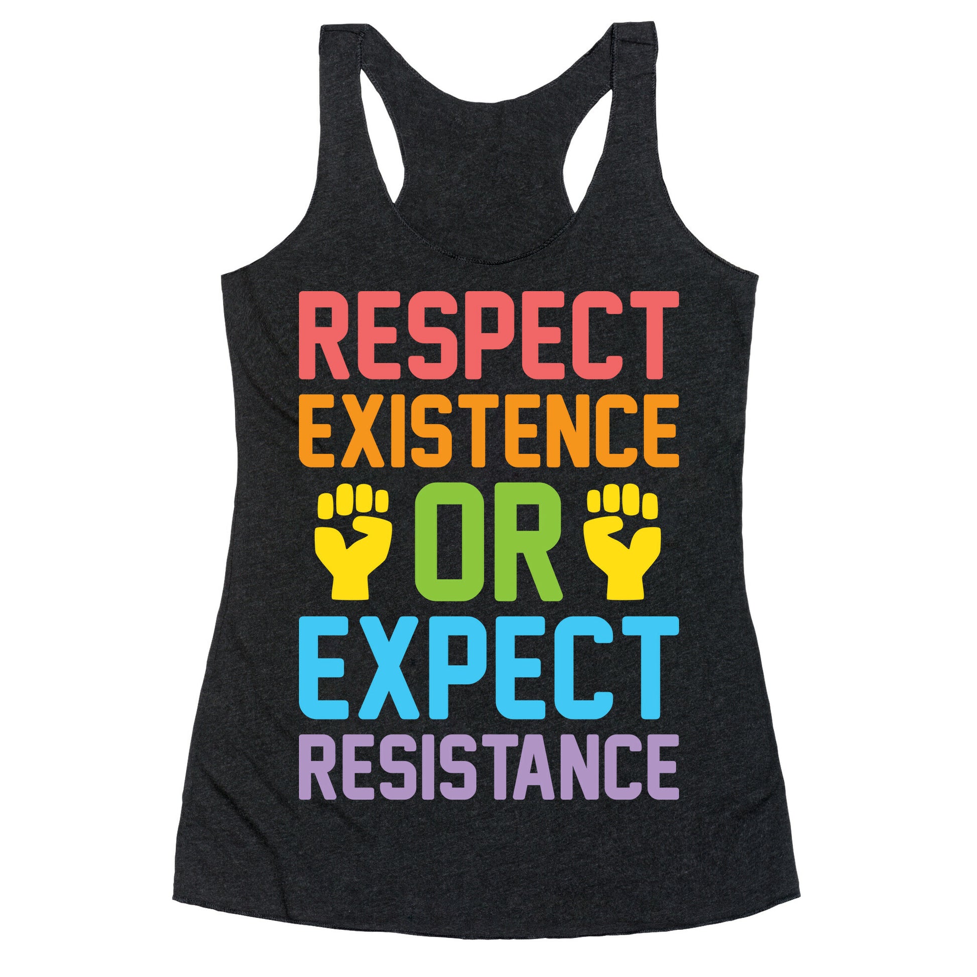 Respect Existence Or Expect Resistance Racerback Tank