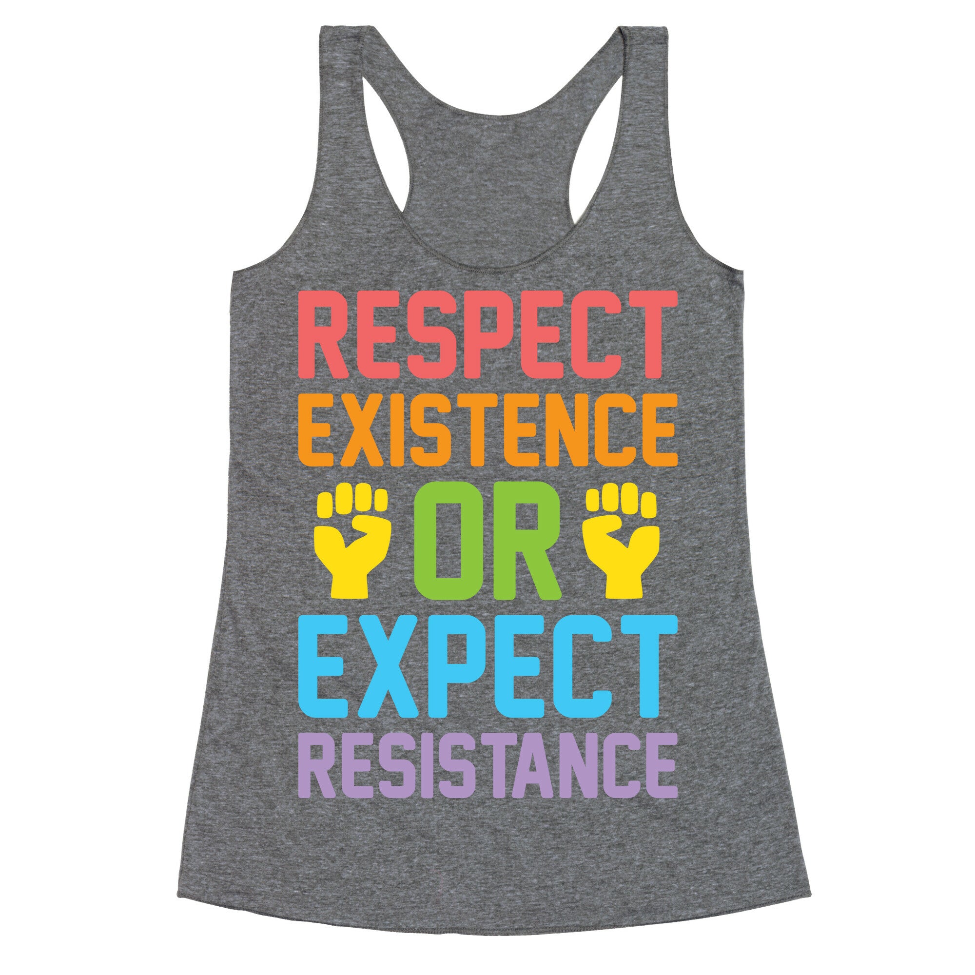 Respect Existence Or Expect Resistance Racerback Tank